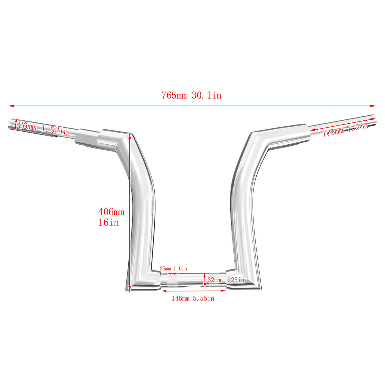 16inch Handlebars Drag Bars for harley sportster XL883 fat bob GP005006