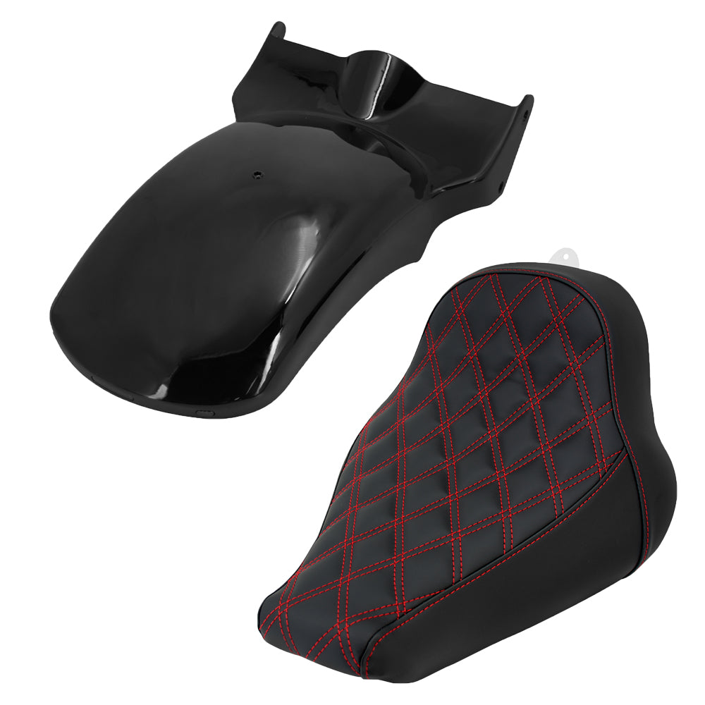 Rear LED Signal Short Fender + Rider Solo Seat for Harley Breakout 2018-2025