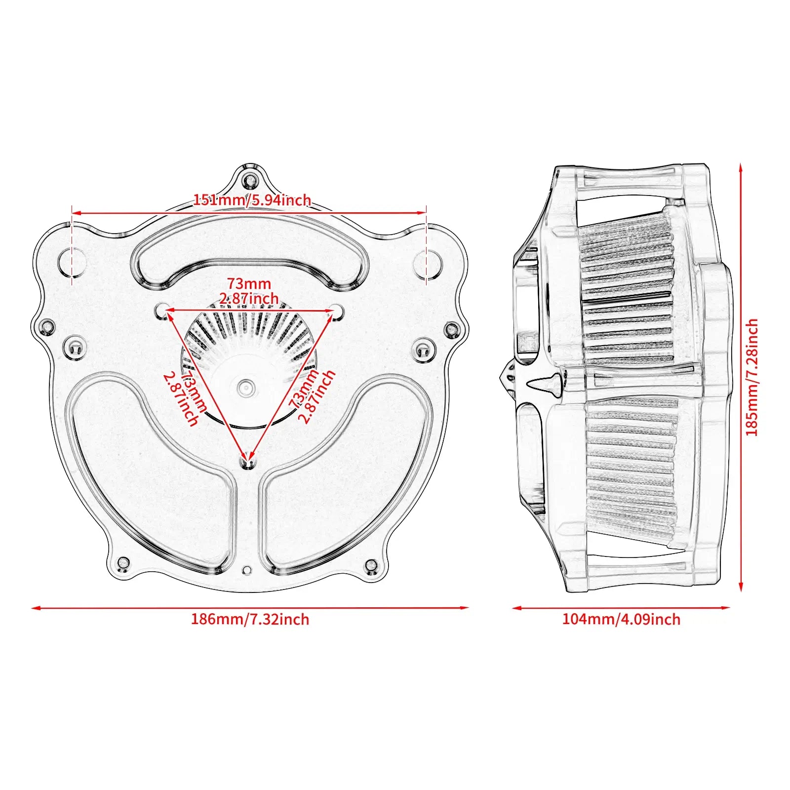 Air Cleaner Spike Intake Blue Element For Harley Trike Touring '08-'16 | Mactions