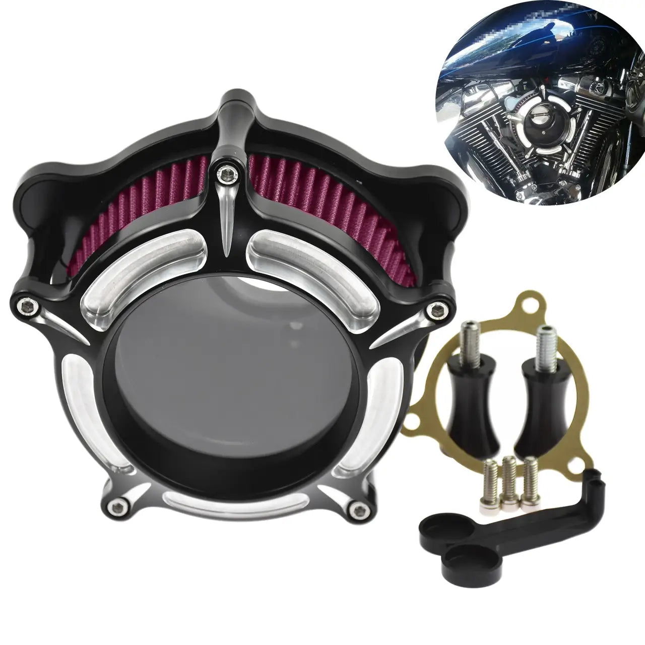 Clear Air Cleaner Filter Intake For Harley '08-'16 Touring '17 Softail Dyna | Mactions