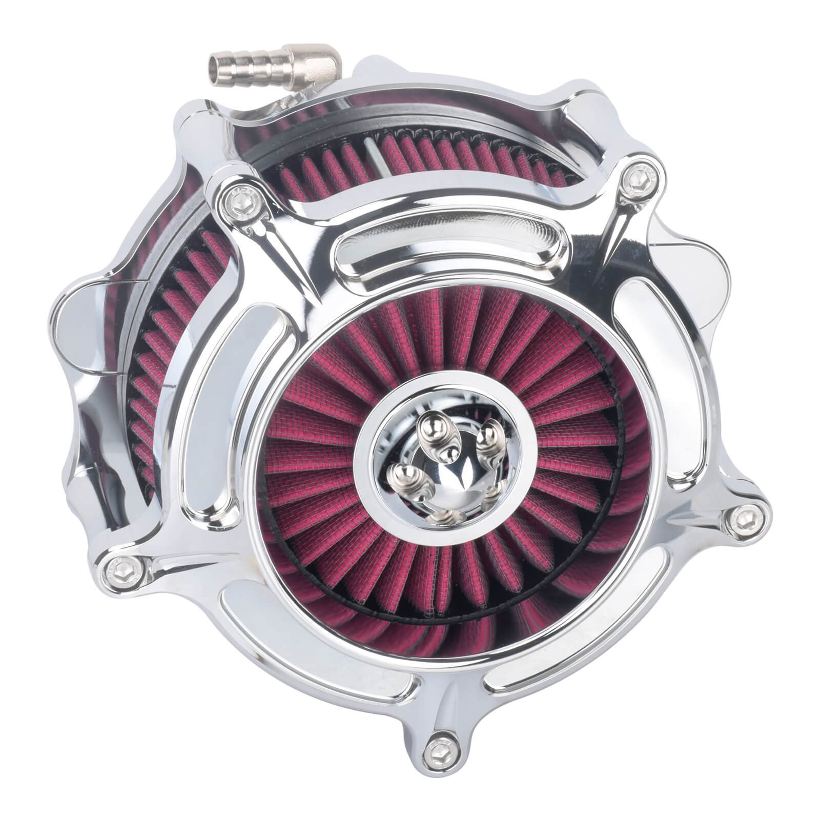 AF005509 mactions Stripe Style CNC Air Cleaner Red Intake Kit