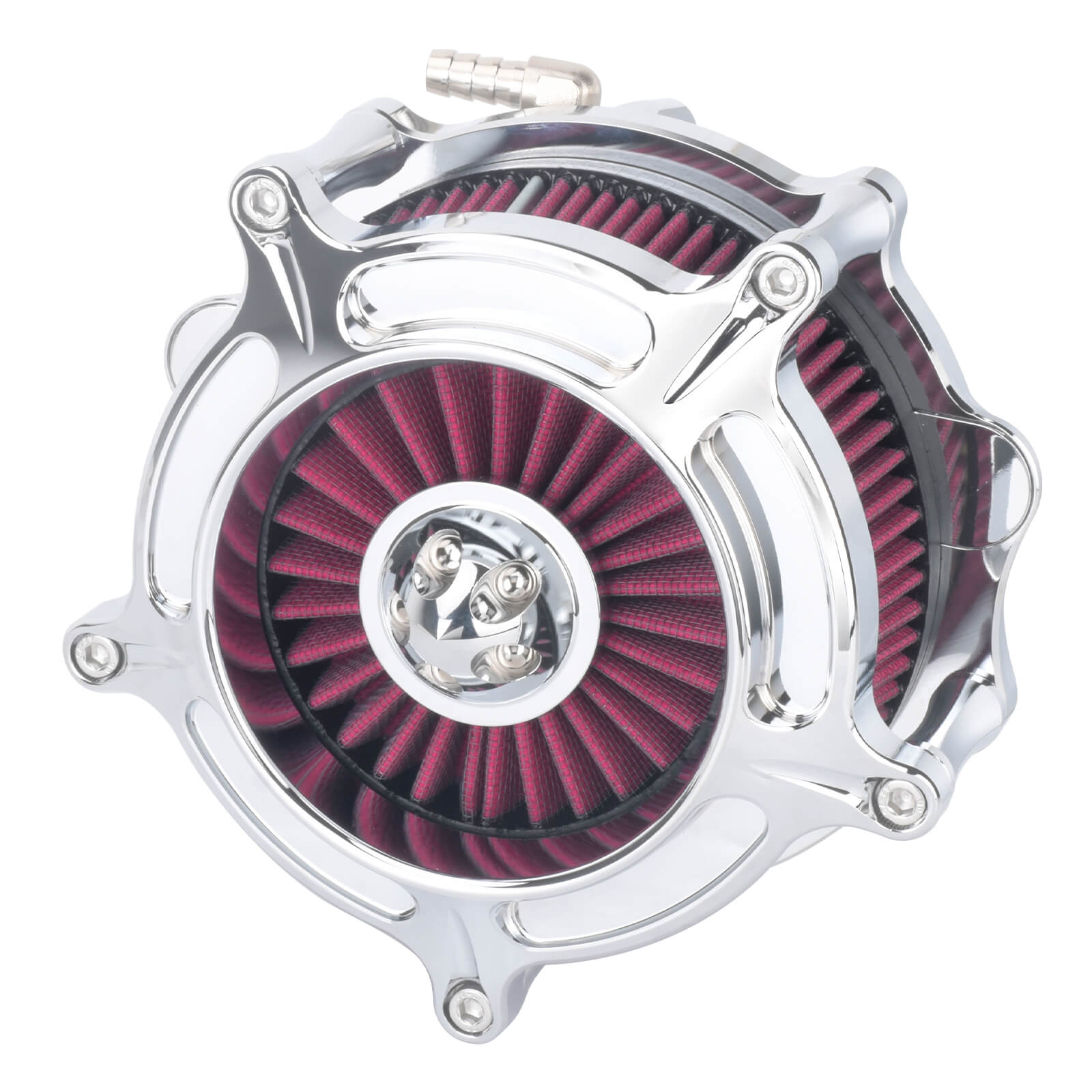 AF005509 mactions Stripe Style CNC Air Cleaner Red Intake Kit for harley