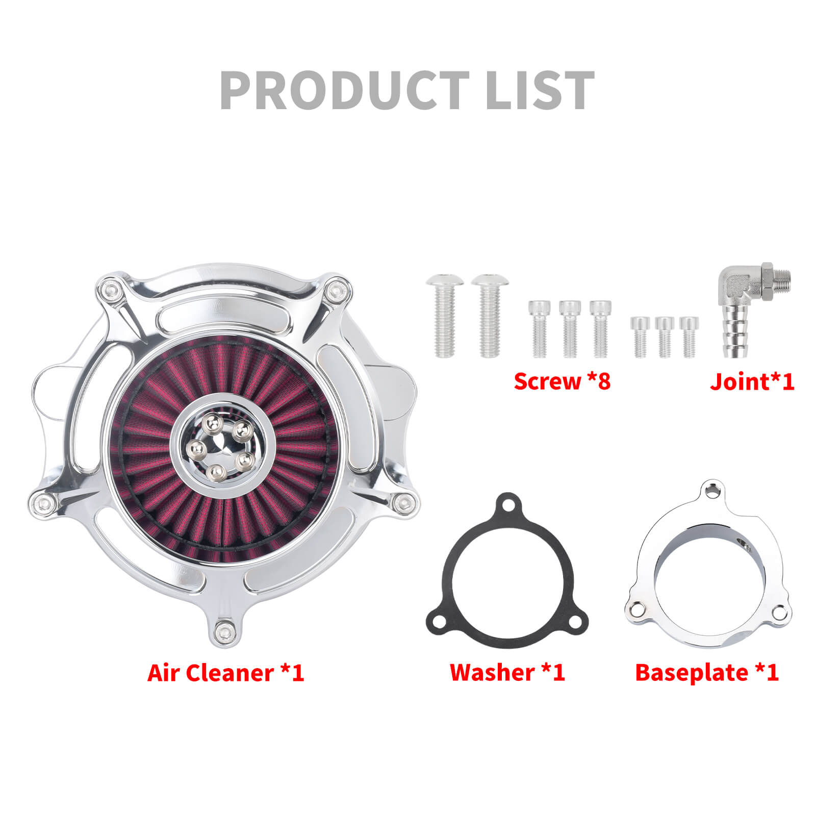 AF005509 mactions Stripe Style CNC Air Cleaner Red Intake Kit for harley softail - product list