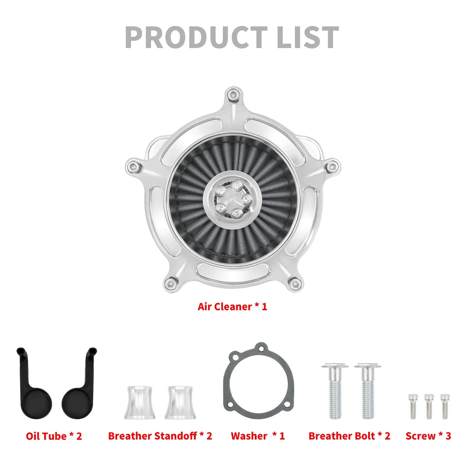 AF005605 mactions Chrome Spike Air Cleaner Grey Intake Filter for harley sportster list