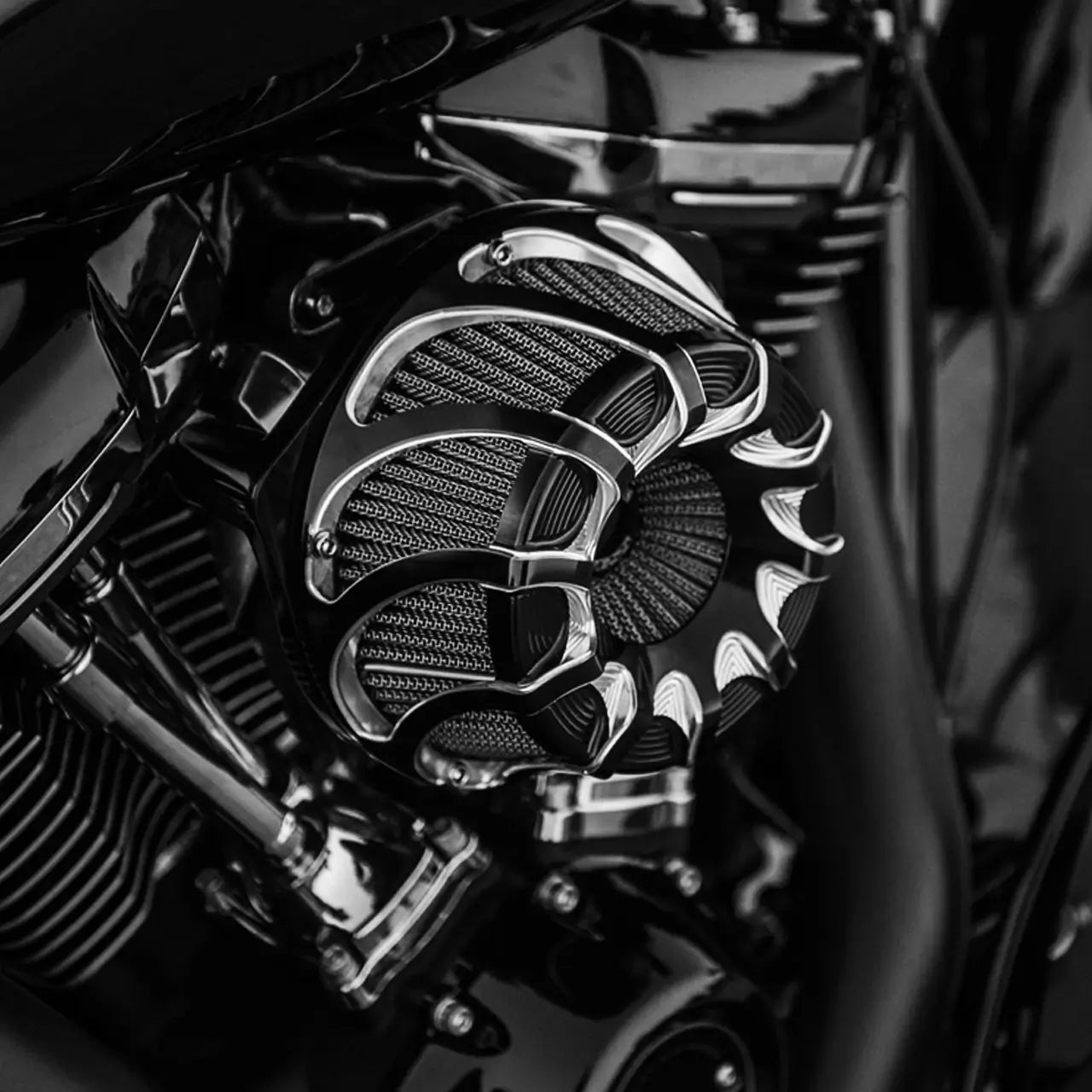 AF006904 mactions Air Filter Cleaner Gray Intake for harley effect