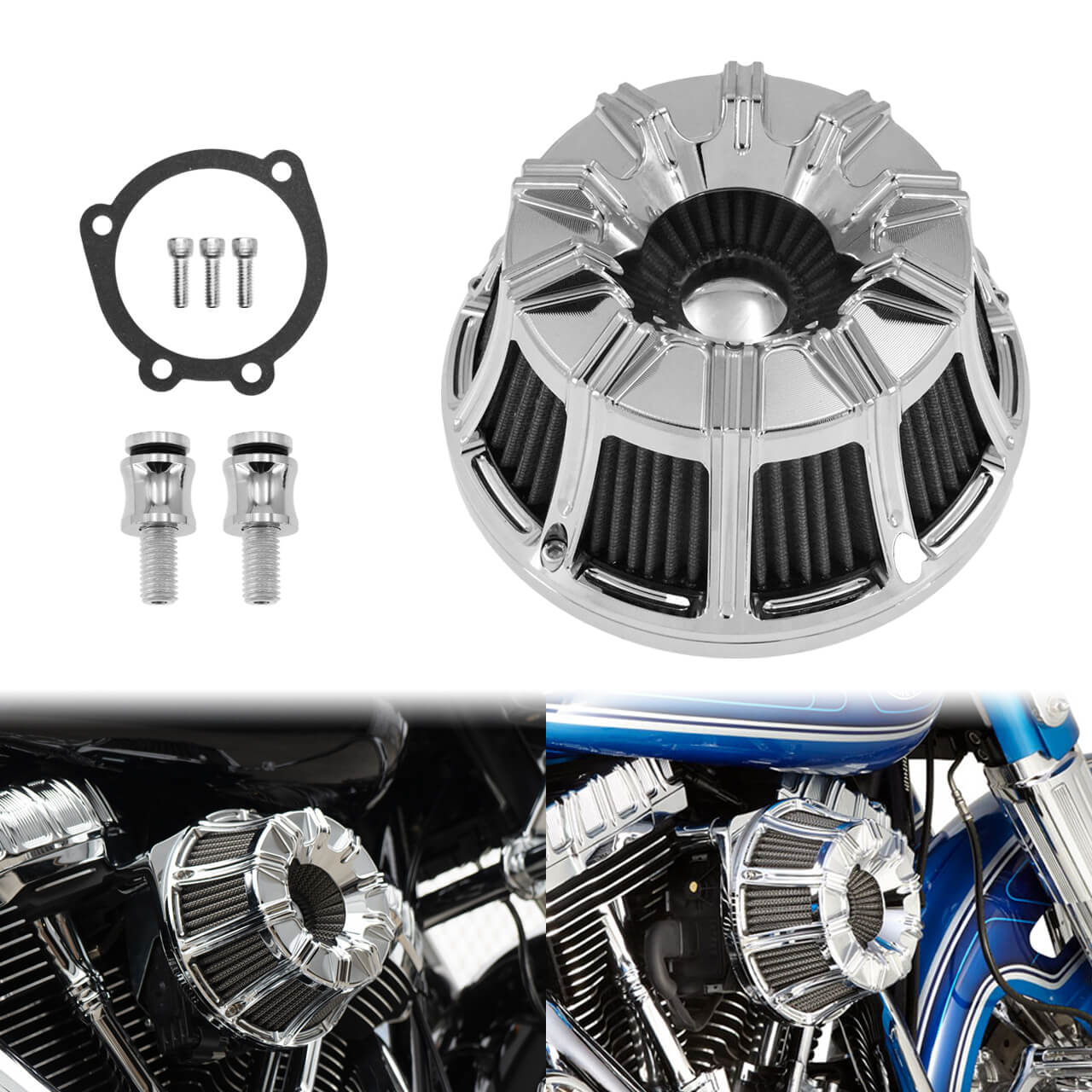 10 Streak Air Cleaner Intake Filter Fit Harley Sportster 2004-2022 | Mactions