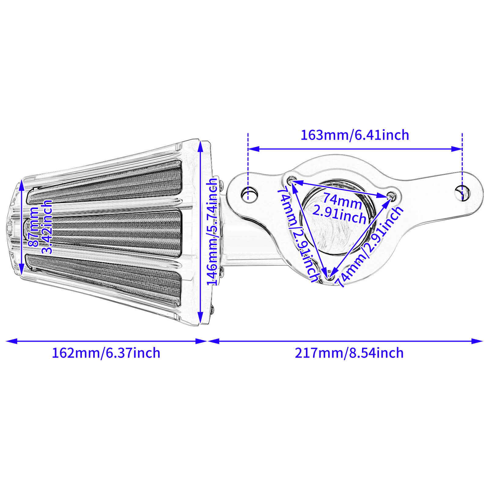 Robust Air Filter for Mactions Harley M8 Trike
