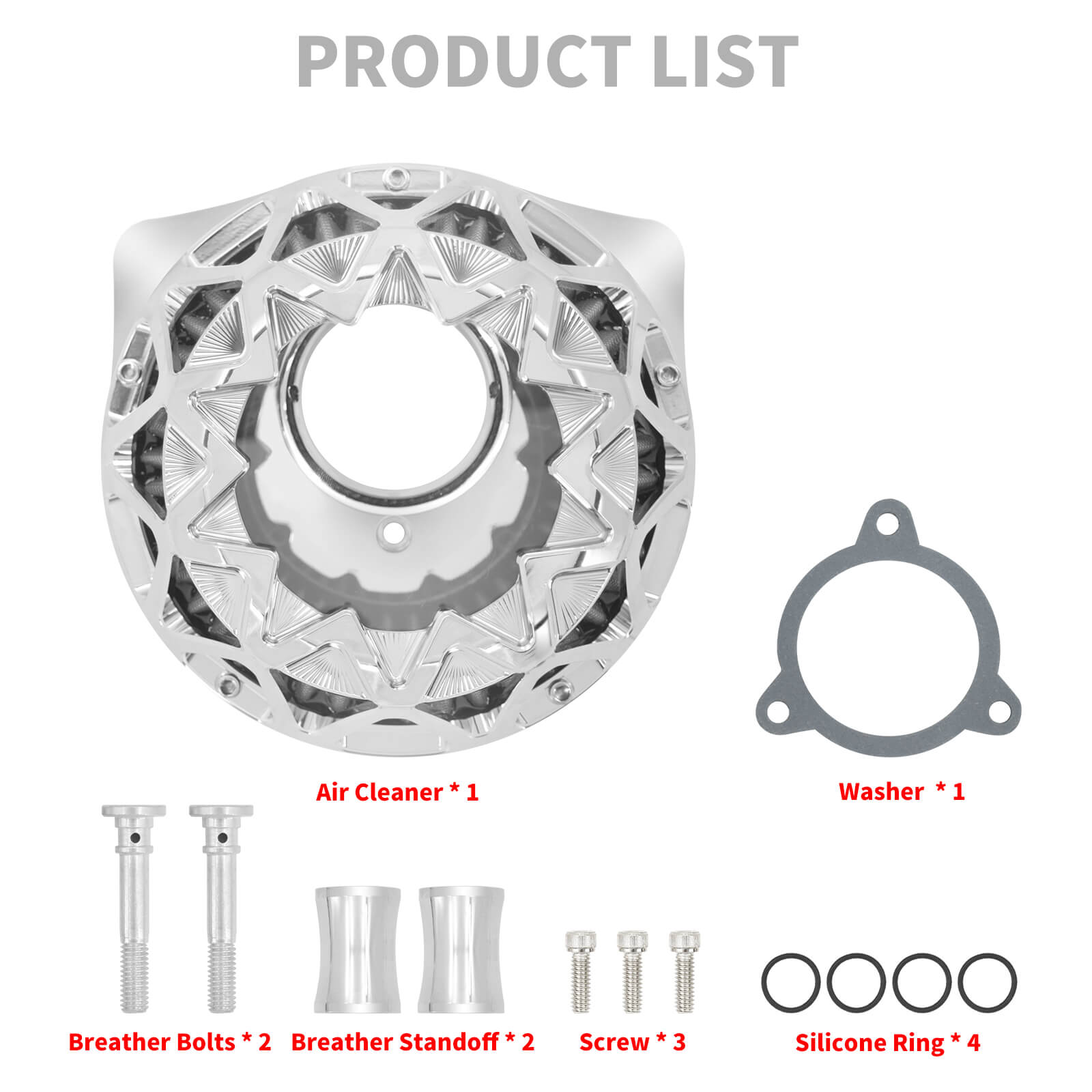 Air Filter Cleaner Grey Intake For Harley Dyna Touring Glide Softail | Mactions
