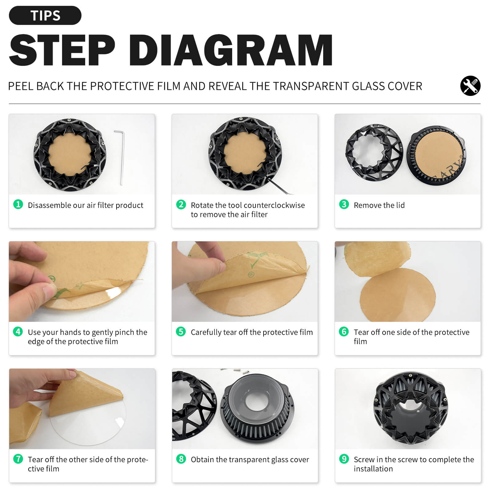 Motorcycle CNC Air Filter Kit for Harley Dyna Softail Touring Trike | Mactions