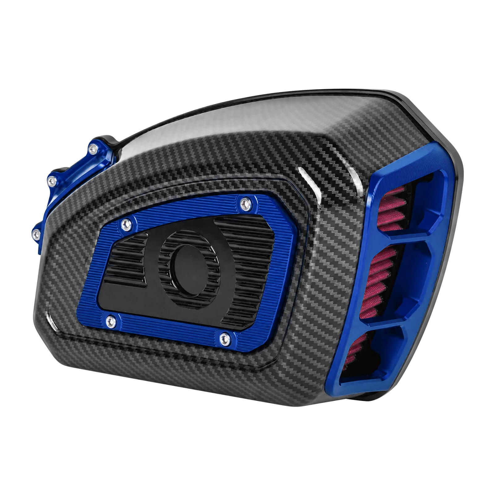 AF009706 mactions Carbon Look Air Cleaner Filter for Harley Sportster XL '04-'22 - blue