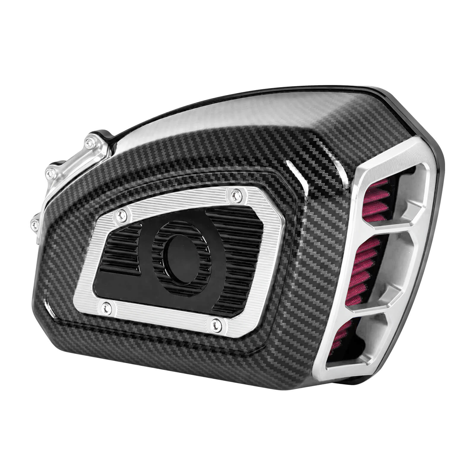 AF009706 mactions Carbon Look Air Cleaner Filter for Harley Sportster XL '04-'22 - silver