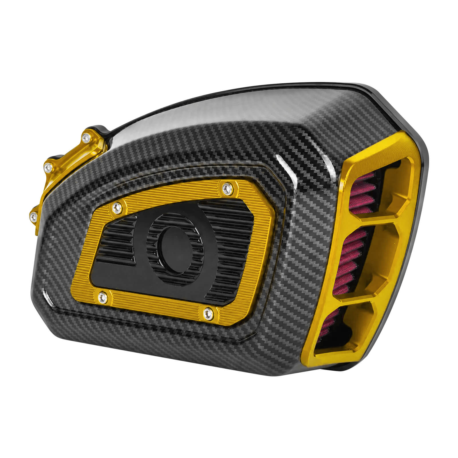 AF009706 mactions Carbon Look Air Cleaner Filter for Harley Sportster XL '04-'22 - yellow