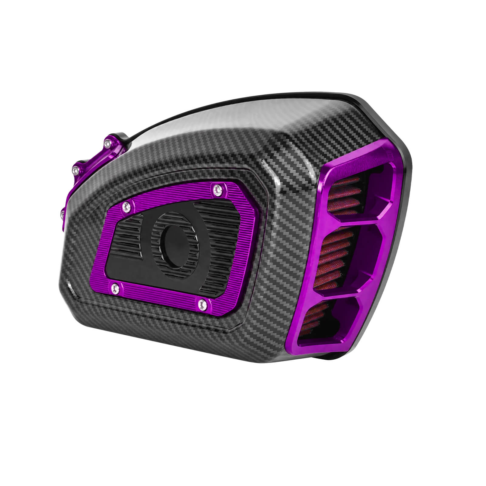 AF009722 Mactions Carbon Fiber Look Air Cleaner Intake Filter Fit Harley Dyna - purple
