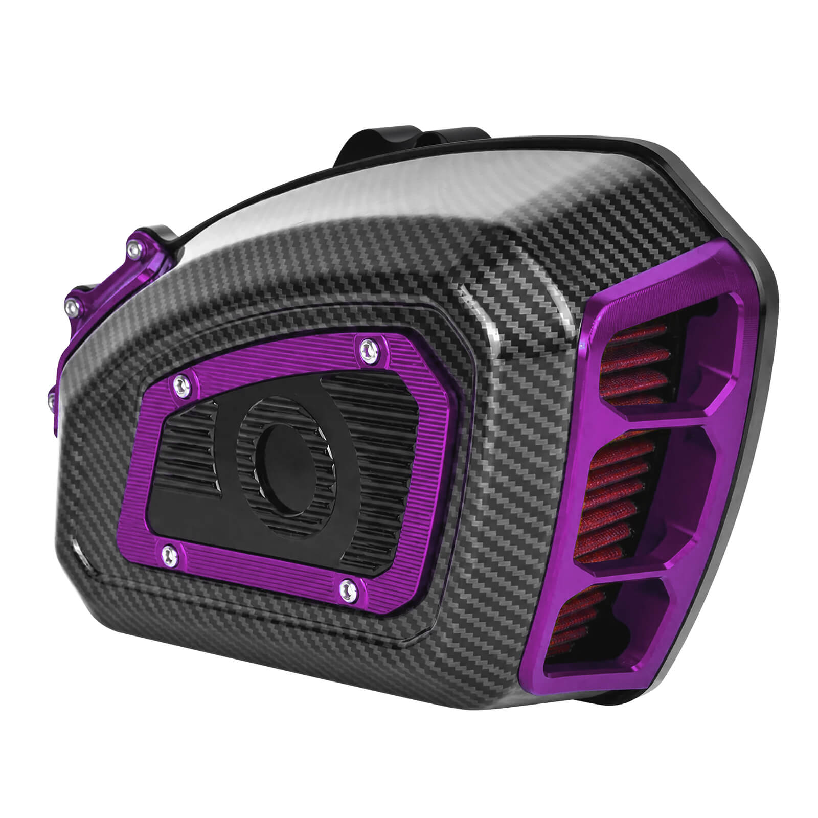 AF009725 mactions M8 Air Cleaner Intake Filter w/ Carbon Fiber Pattern for Harley road glide 2025 - purple