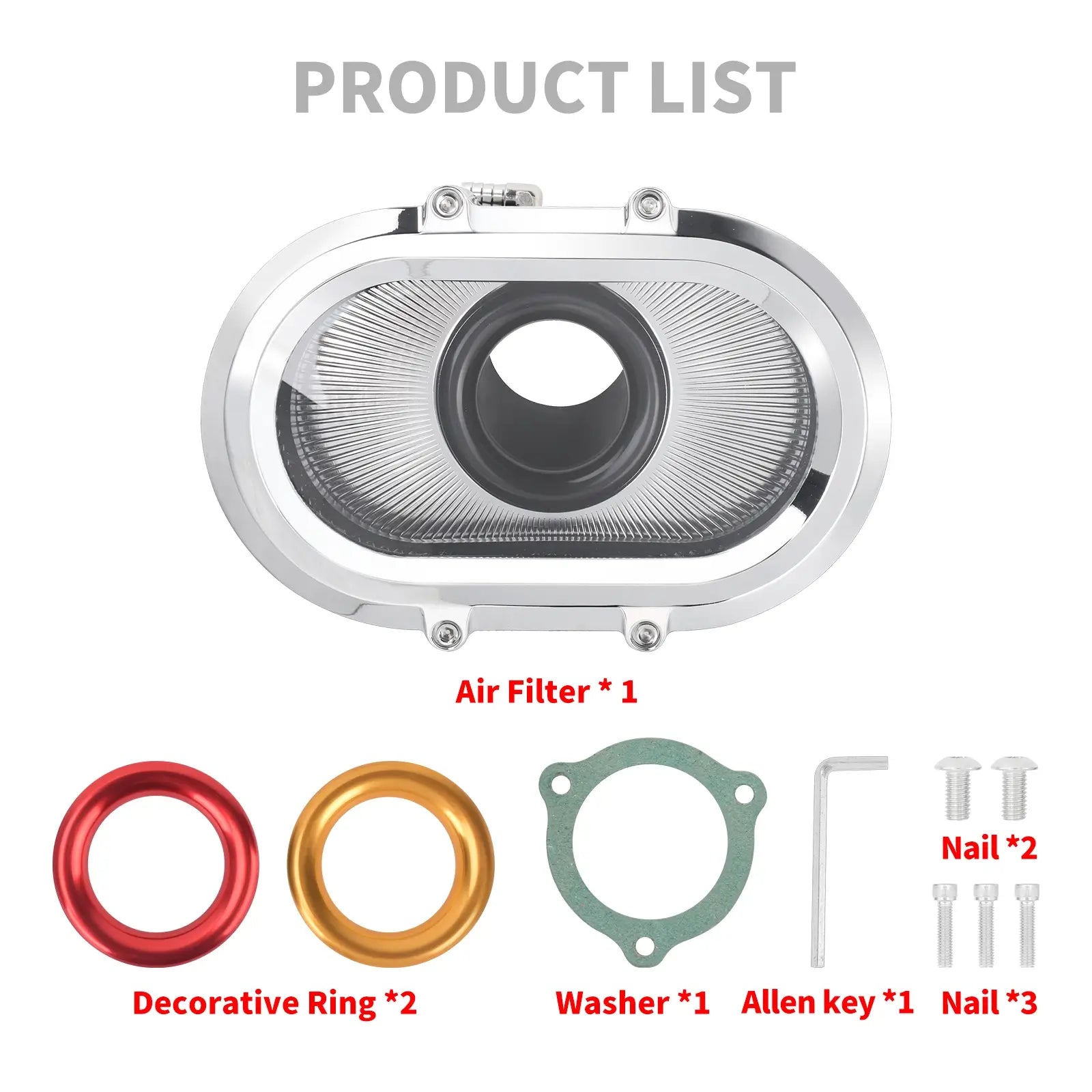 AF009802 mactions Motorcycle Air Cleaner for harley softail Grey intake - product list