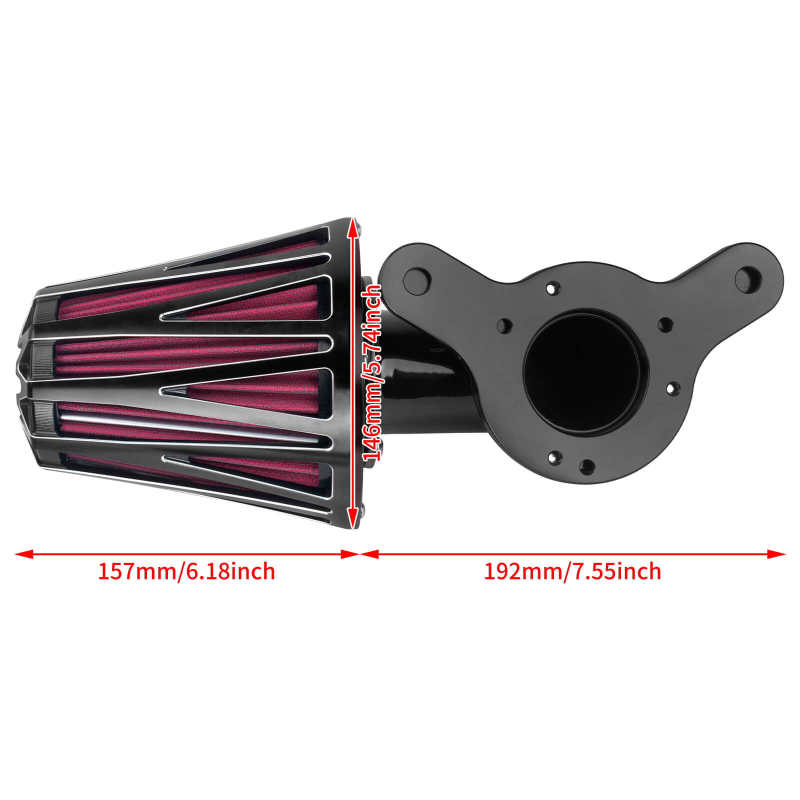 AF009903 MACTIONS Sucker CNC Air Cleaner red Intake Filter For Harley softail sizee