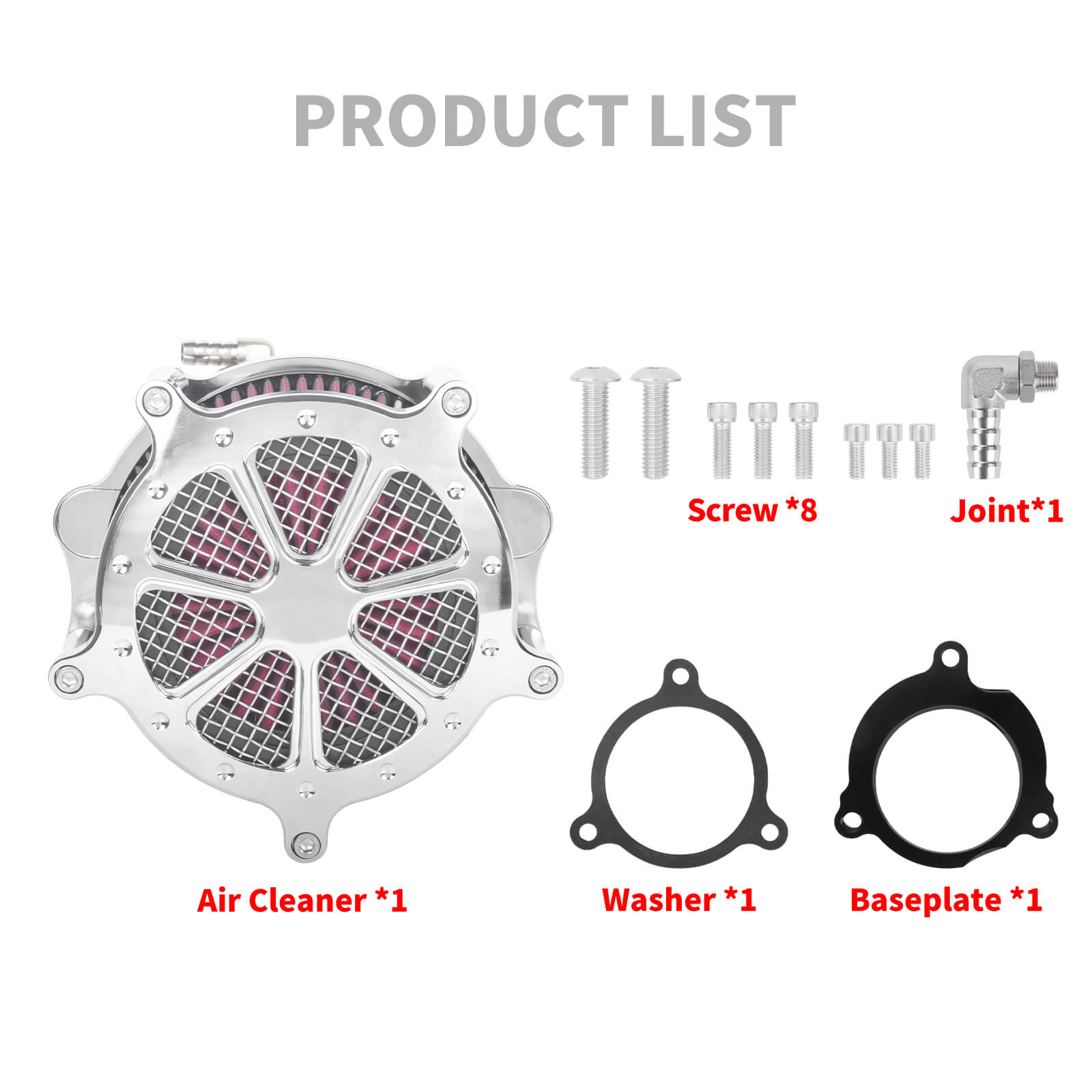 AF010405 MACTIONS High-Flow Air Cleaner Intake Chrome Housing for Harley - product list