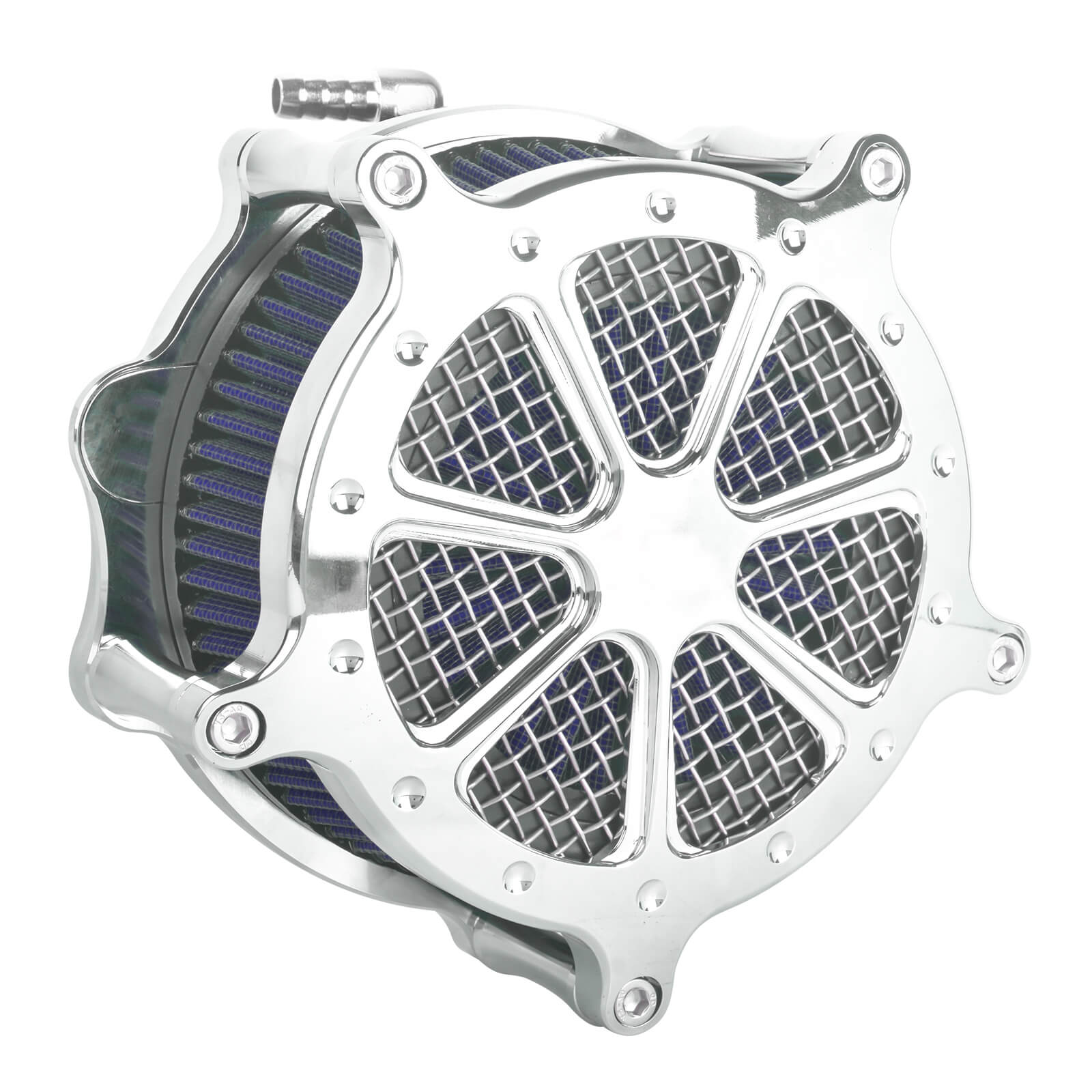 AF010405 MACTIONS High-Flow Air Cleaner Intake Chrome Housing for Harley cvo road glide - blue intake