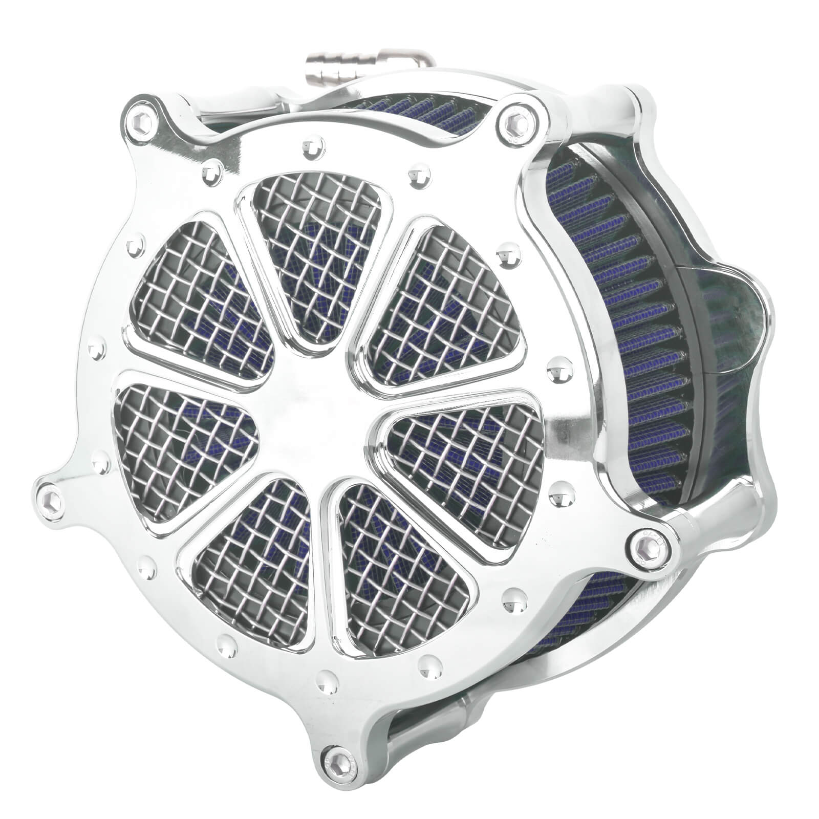 AF010505 MACTIONS High-Flow Air Cleaner Intake Chrome Housing for Harley