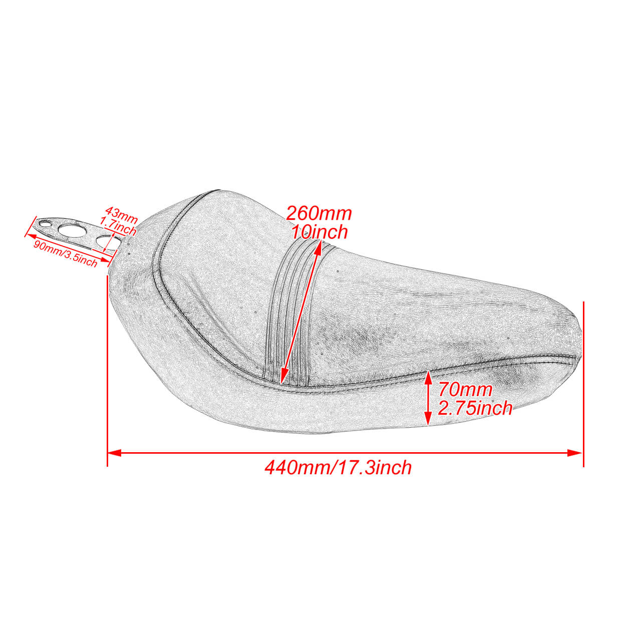 Motorcycle Black Front Rider Seat Pad Cushion for Sportster 48 2016-2020 | Mactions