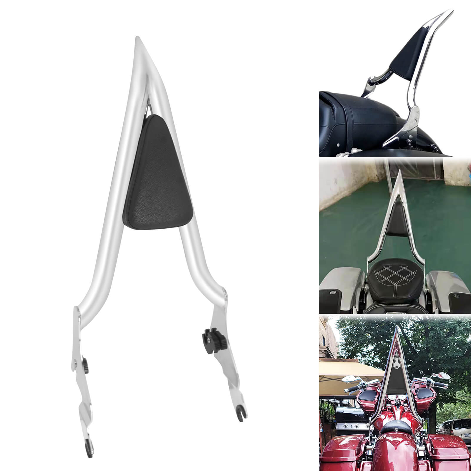 22" Detachable Passenger Backrest Sissy Bar For Harley Touring '09-'25 | Mactions