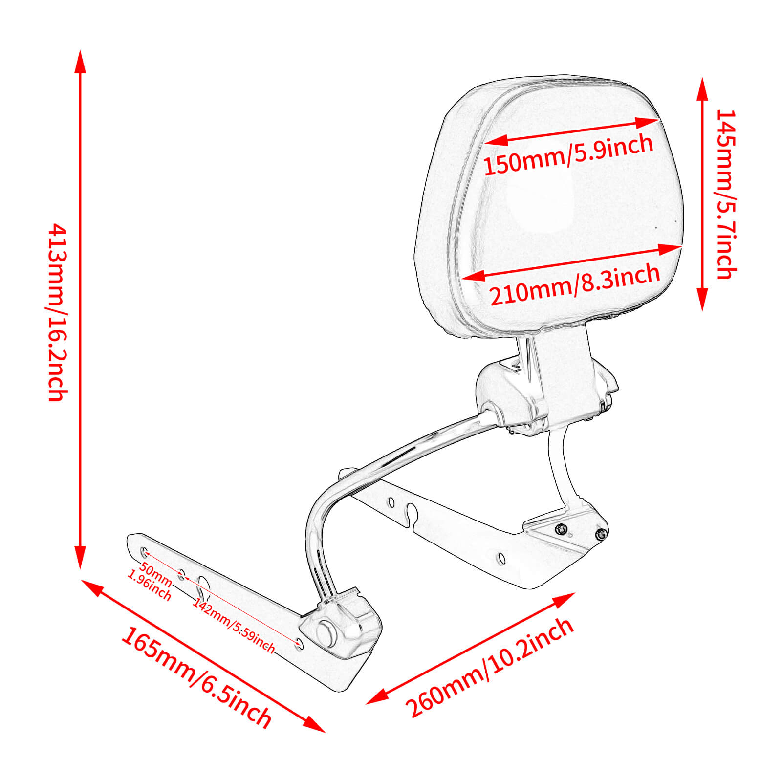 Quick Release Rider Backrest Detachable for Harley Sportster '04-'22 | Mactions