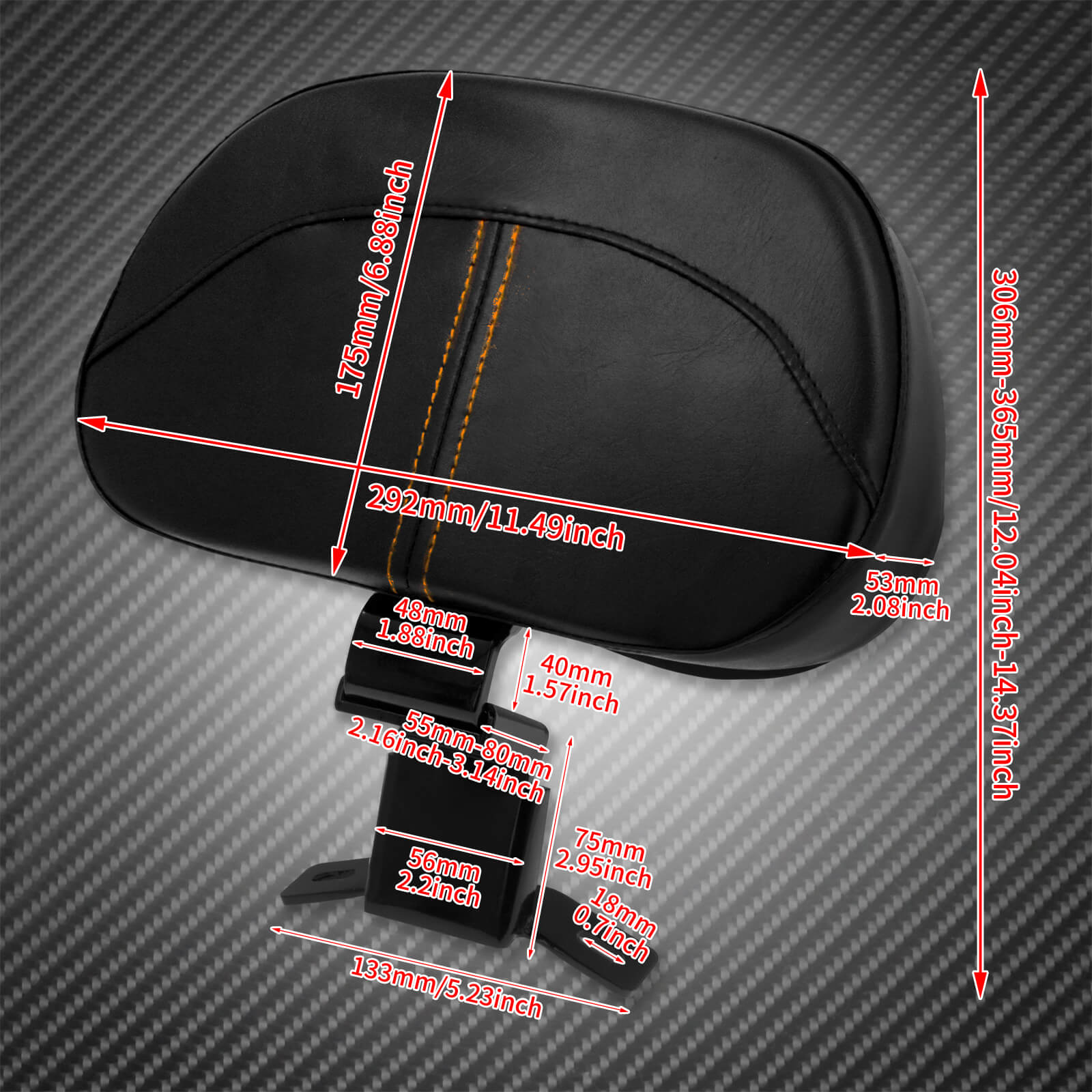 CB012203 mactions harley accessories driver backrest for motorcycle