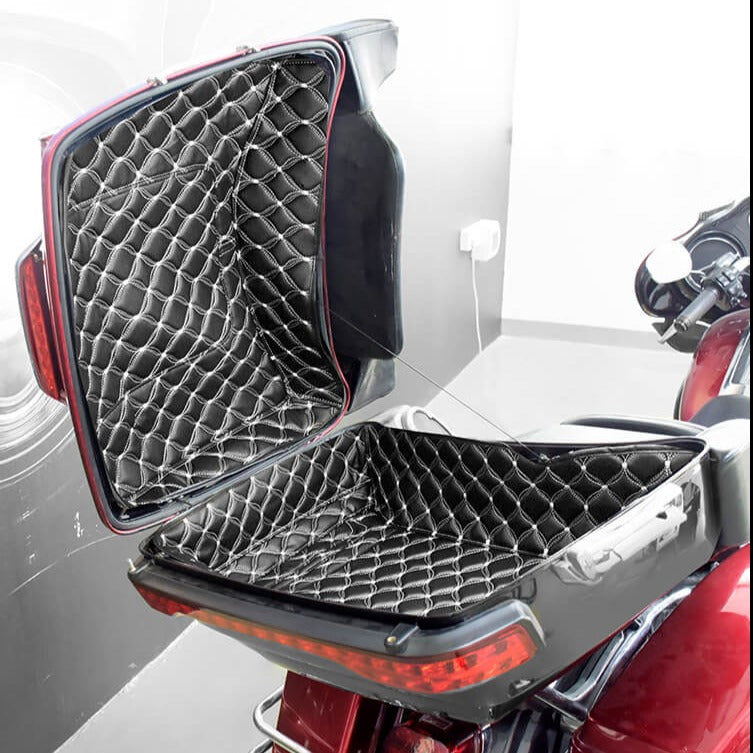 Motorcycle King Tour Pack Liners Touring Pak Inserts for Harley Touring Road King Road Glide Street Glide Electra Glide 2014-2023 White Thread