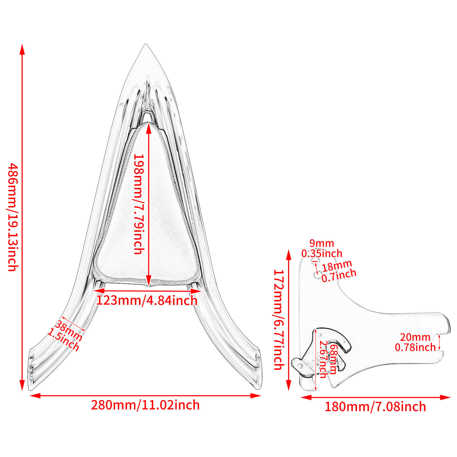 CB0131-detachable-harley-passenger-backrest-Splitassembly-size