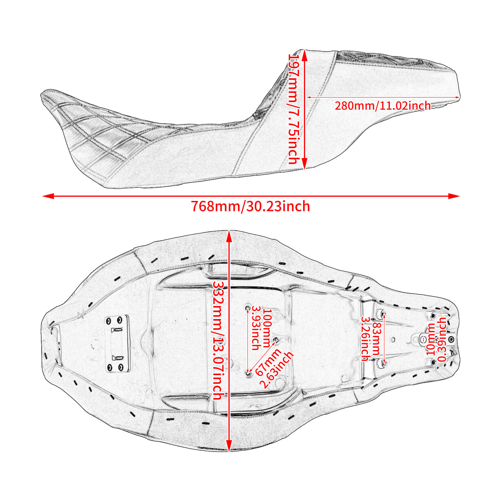 Rider & Passenger Seat Two-Up Seat for Harley Touring Street Road Glide '08-'23