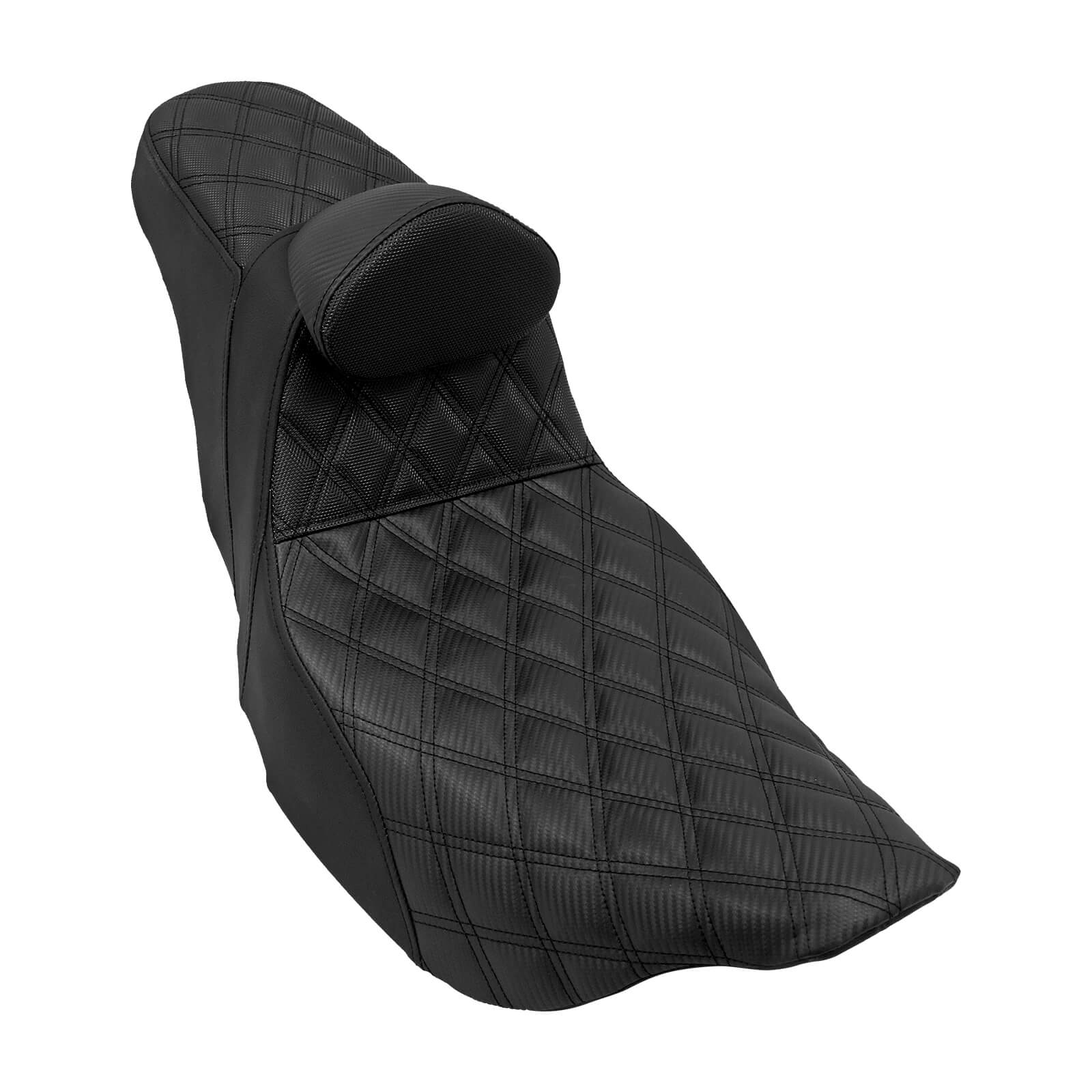 CB013302 mactions Two-Up Gel Seat with Backrest for Harley Touring