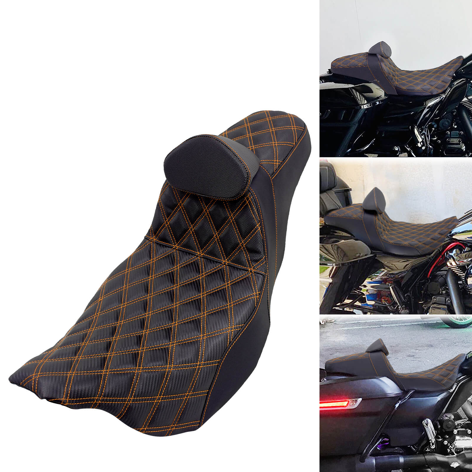 CB013306 mactions Rider Passenger Step Up Seat for Harley touring