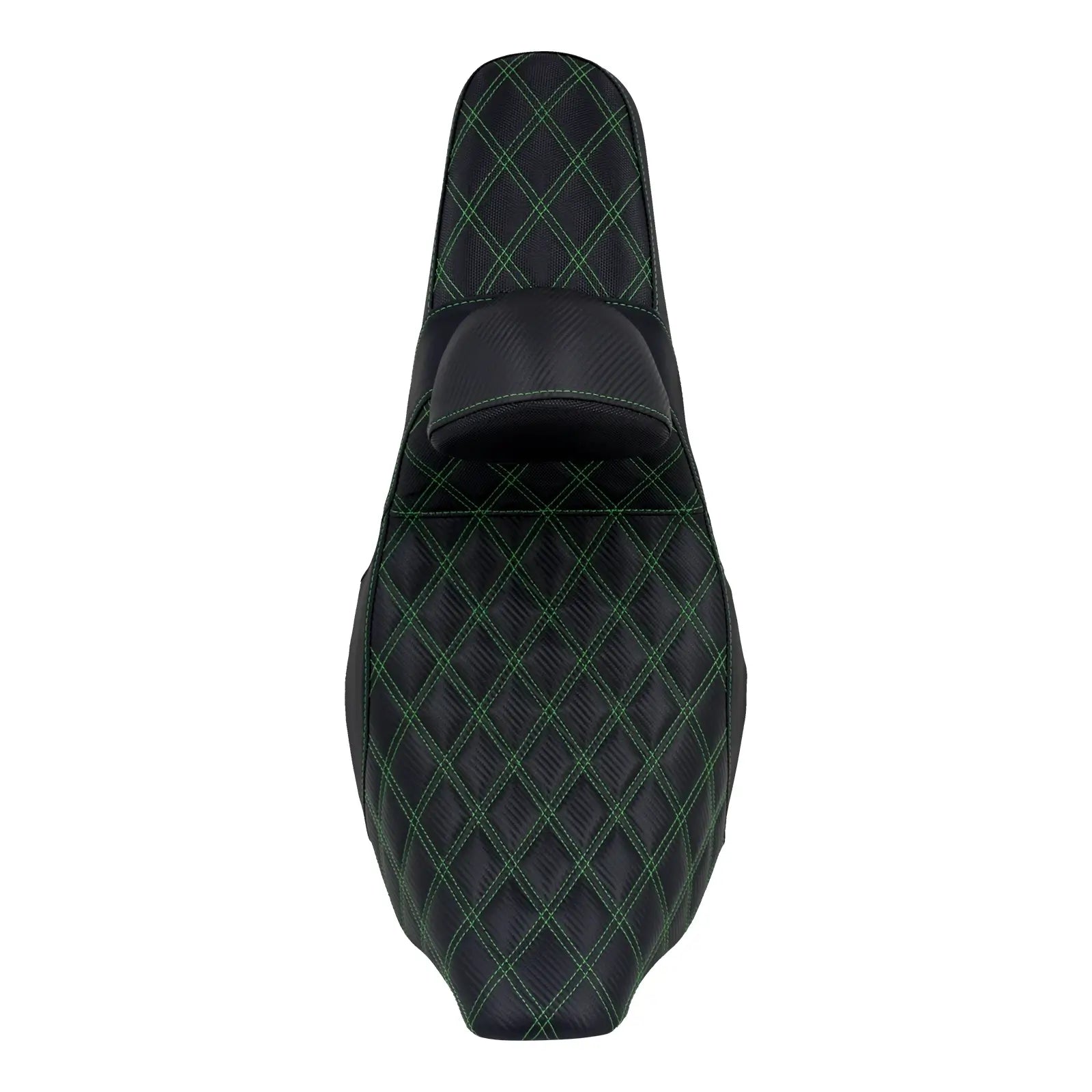 CB013307 mactions Rider & Passenger Step-Up Gel Seat harley green stitching