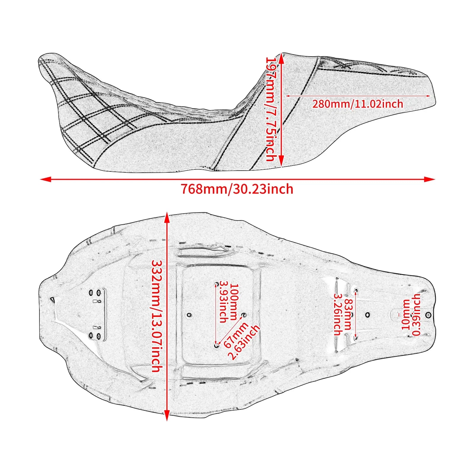 CB013311 mactions Rider Passenger Step Up Seat for Harley size