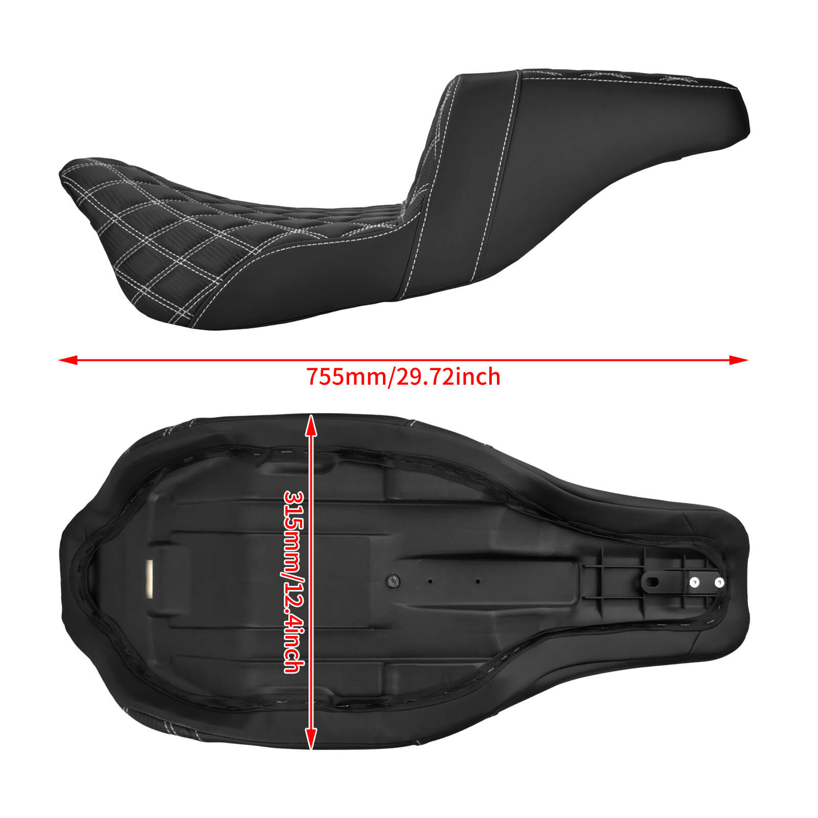 CB013312 mactions Rider Passenger Step Up Seat for Harley Touring '08-'23 - size