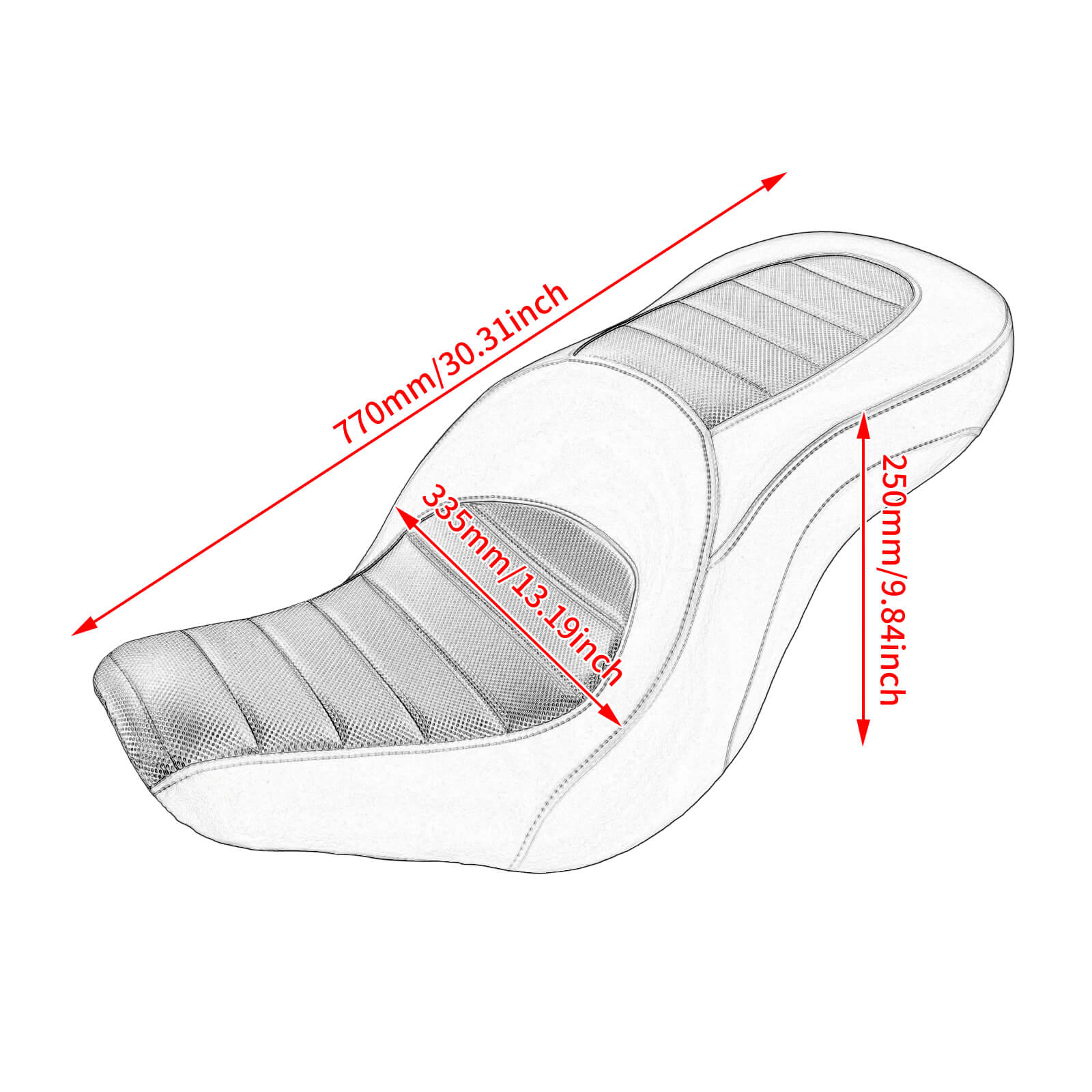 Comfort 2-Up Touring Seat With Striped Stitching for Harley Softail Low Rider S/ST & Sport Glide '18+ | Mactions