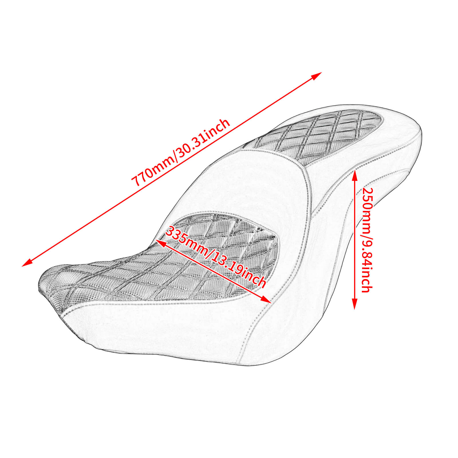 Rider Passenger Two Up Cushion Seat For Harley Softail Sport Glide Low Rider S ST '18-'24