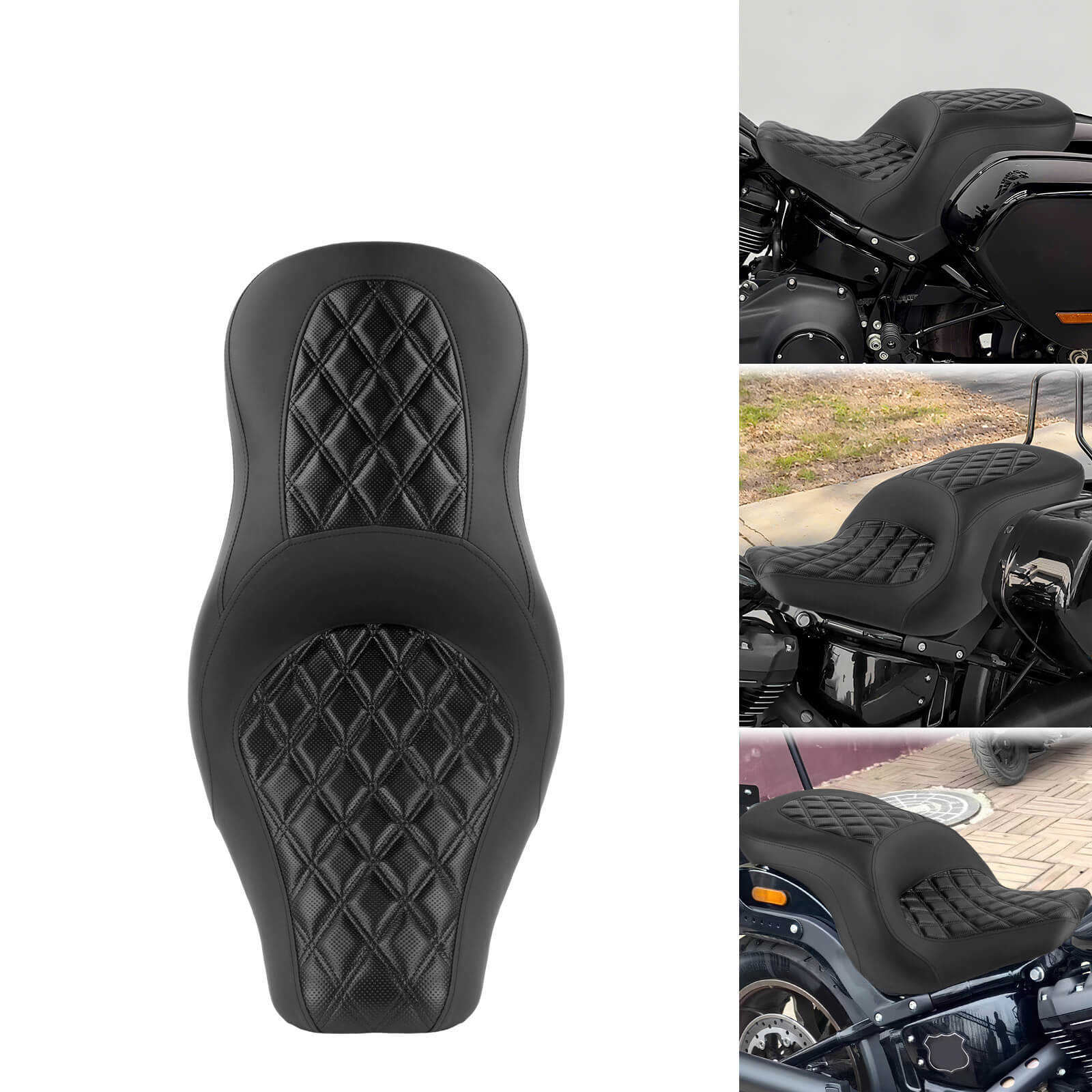 Rider Passenger Two Up Cushion Seat For Harley Softail Sport Glide Low Rider S ST '18-'24