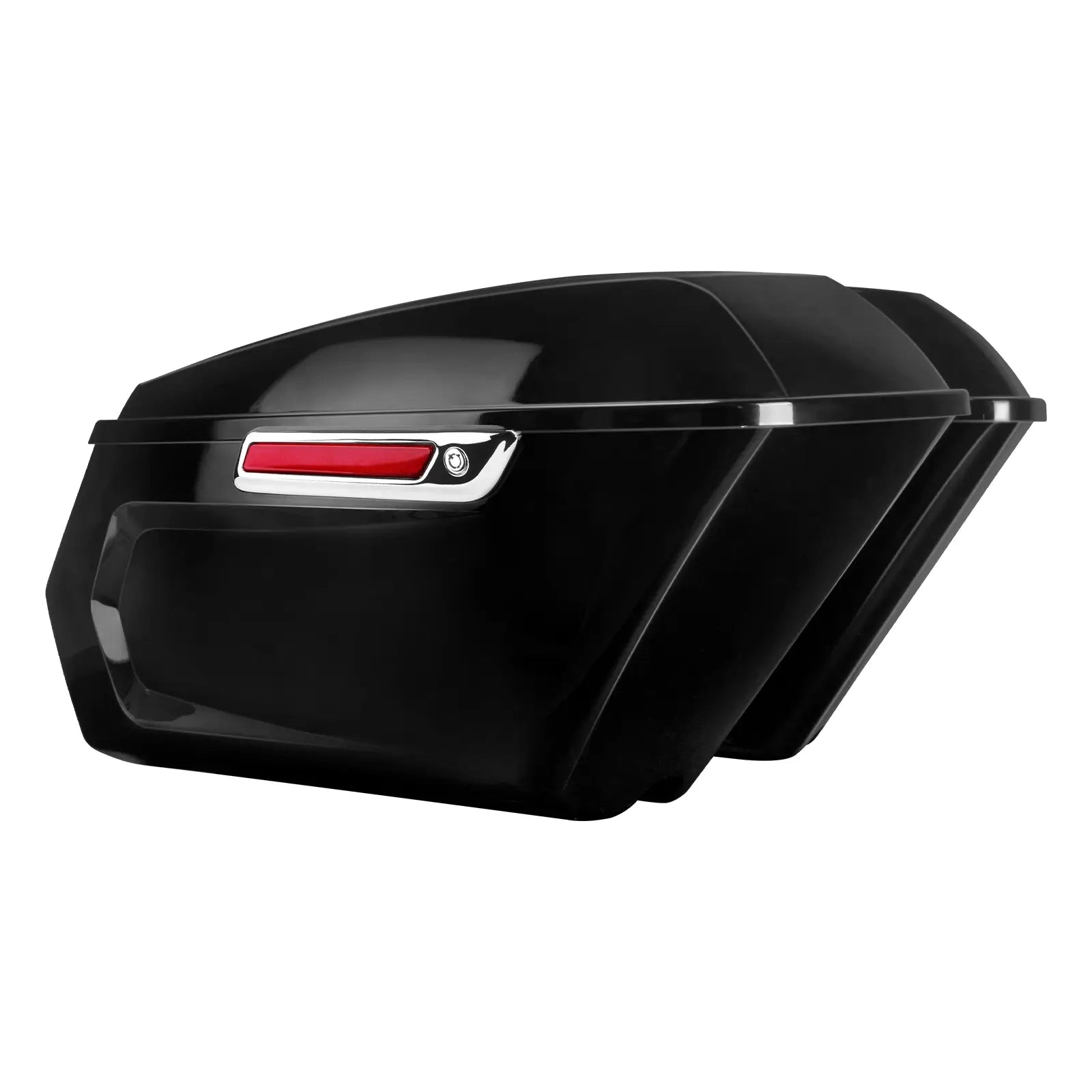 CB013603 Black motorcycle saddlebag with a red latch kit for harley touring