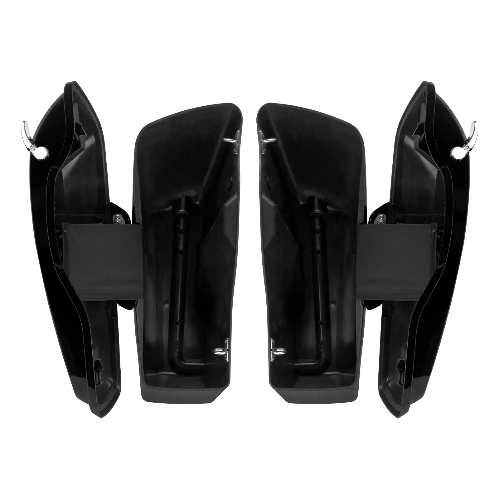 CB013603 Black motorcycle saddlebag with a red latch kit for harley touring vivd black