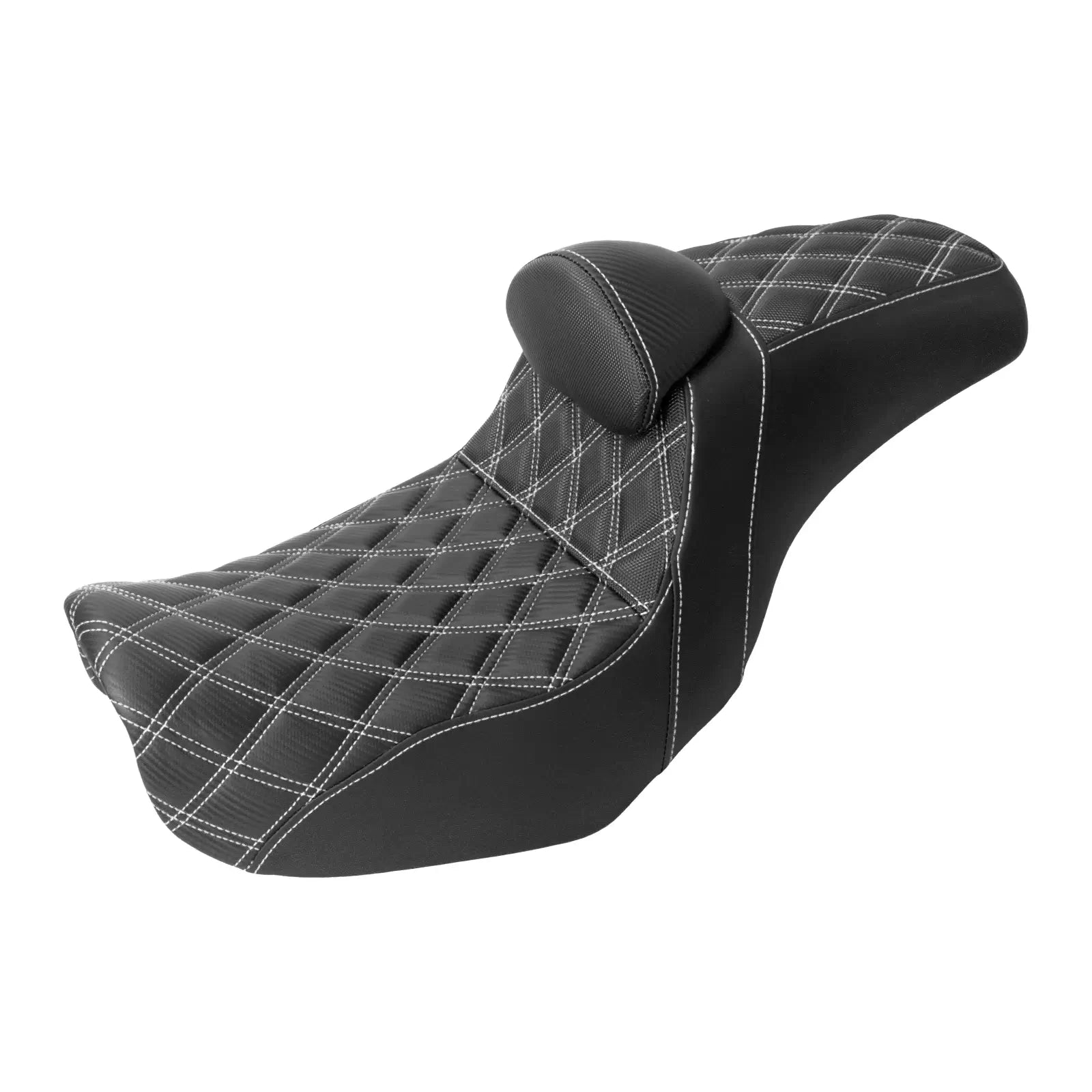 CB014505 mactions Two-Up Rider & Passenger Seat with Backrest for Harley Dyna