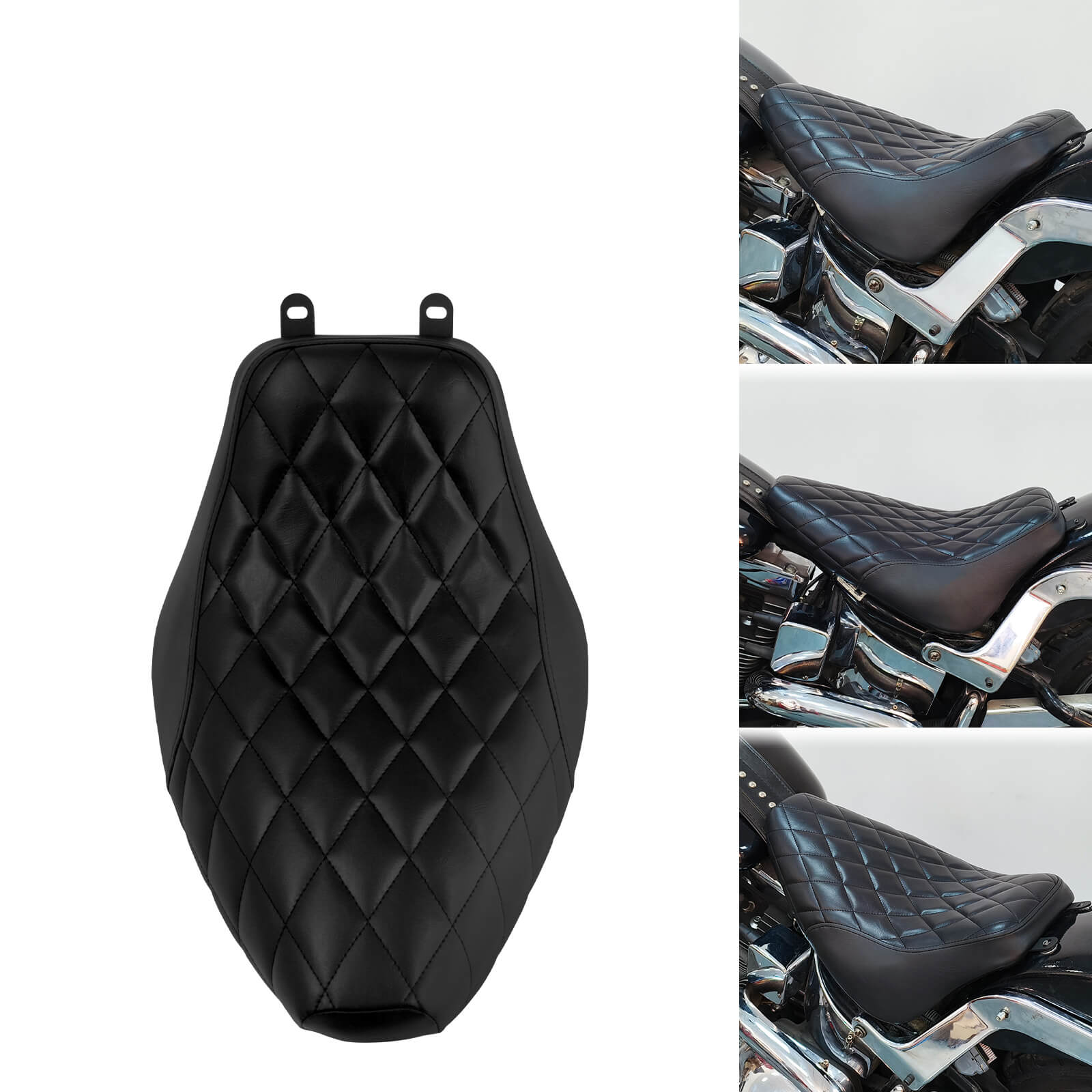 CB014802 mactions low profile rider solo seat for harley heritage black diamond