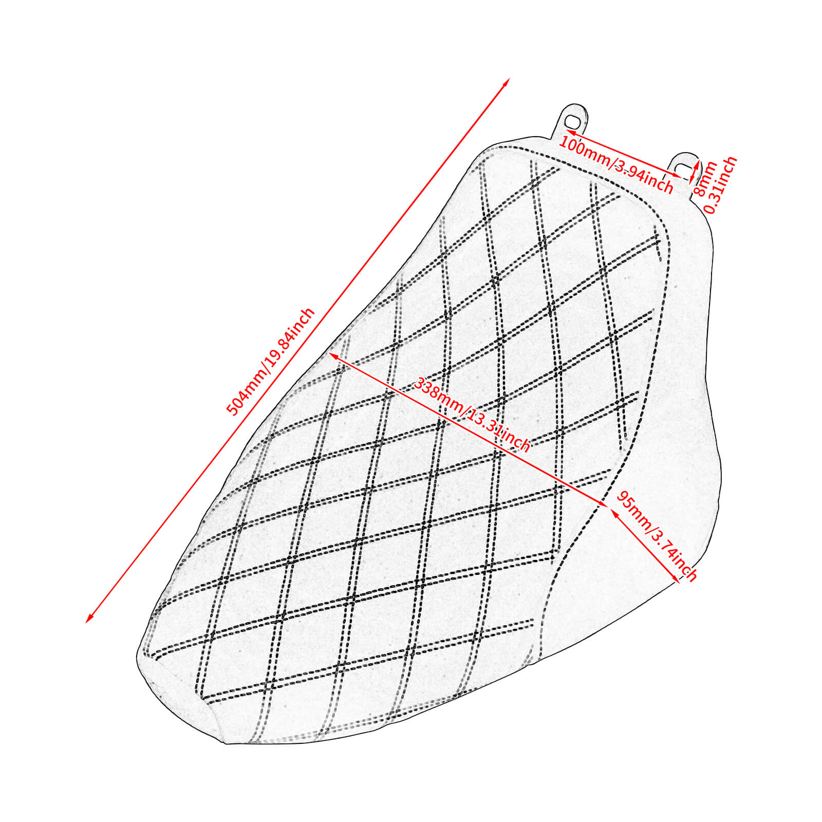 CB014803 mactions Low Profile Rider Solo Seat for harley softail size