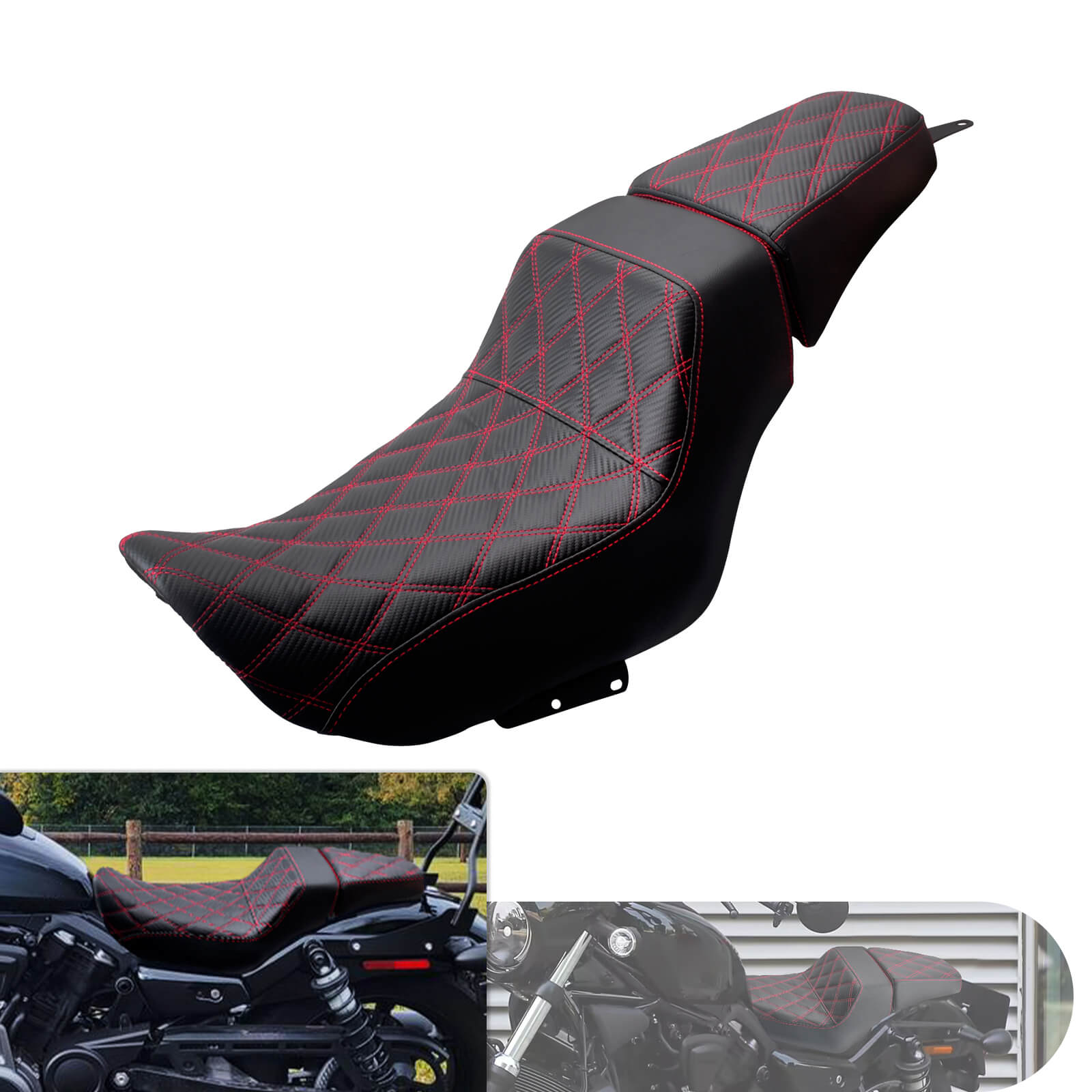 CB015203 MACTIONS rider passenger Two Up Seat For Harley Nightster
