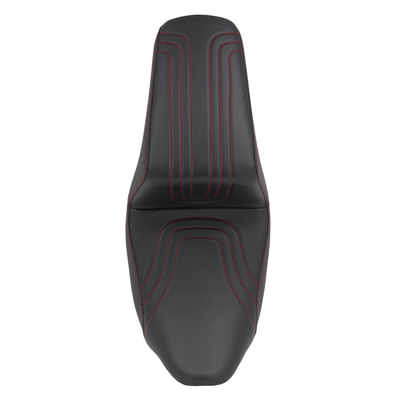 CB015603 mactions Rider Passenger Step-Up Seat For Harley red stitching