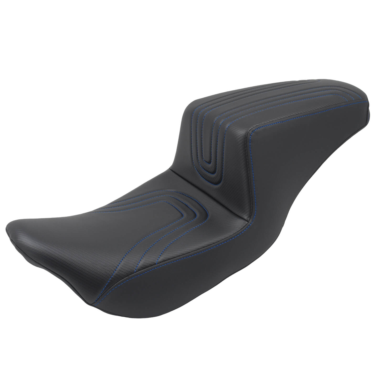 CB015604 mactions Rider Passenger Step-Up Seat For Harley touring blue stitching
