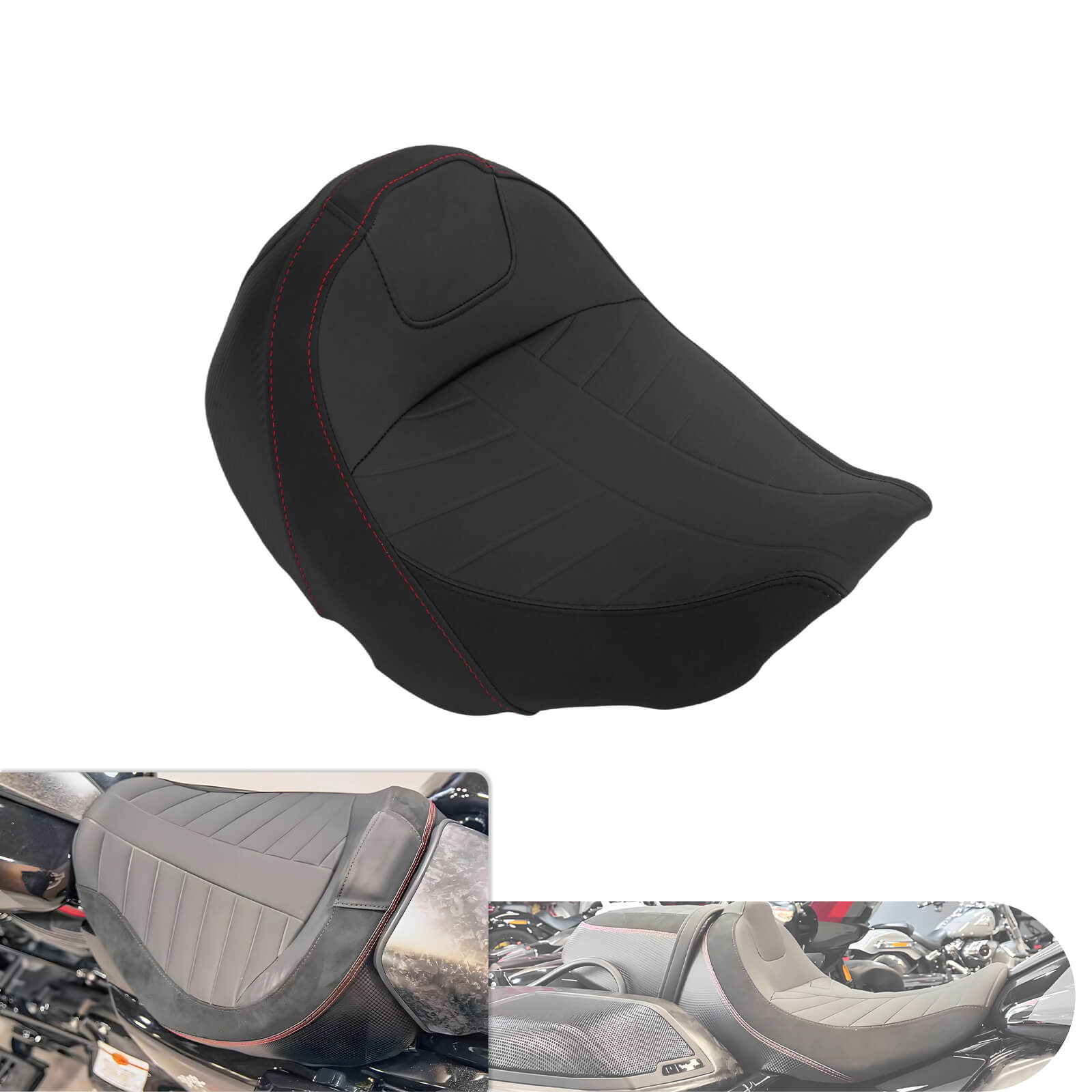 Sport Solo Touring Seat for Harley FLHXSE FLTRXSE - Red Contrast Stitching | Mactions