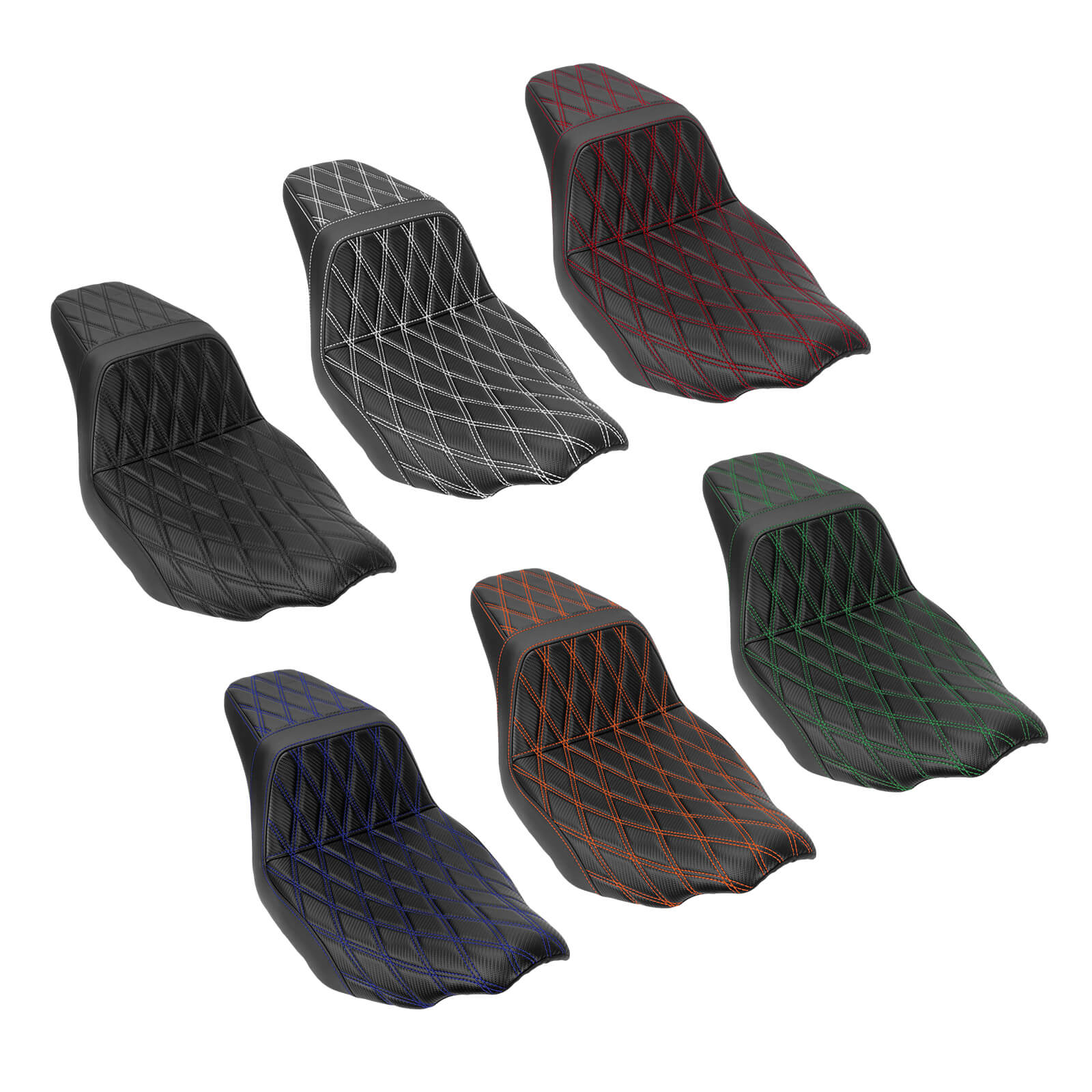 CB0166 mactions Custom Bagger One-Piece Rider & Passenger Seat With Diamond Stitching