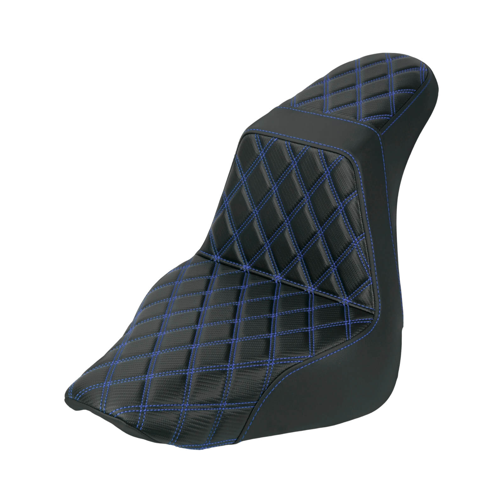 CB016904 mactions Performance Step-Up Seat Lattice Stitch Fit harley '18-'25 Fat Boy & '23-'25 Breakout -blue