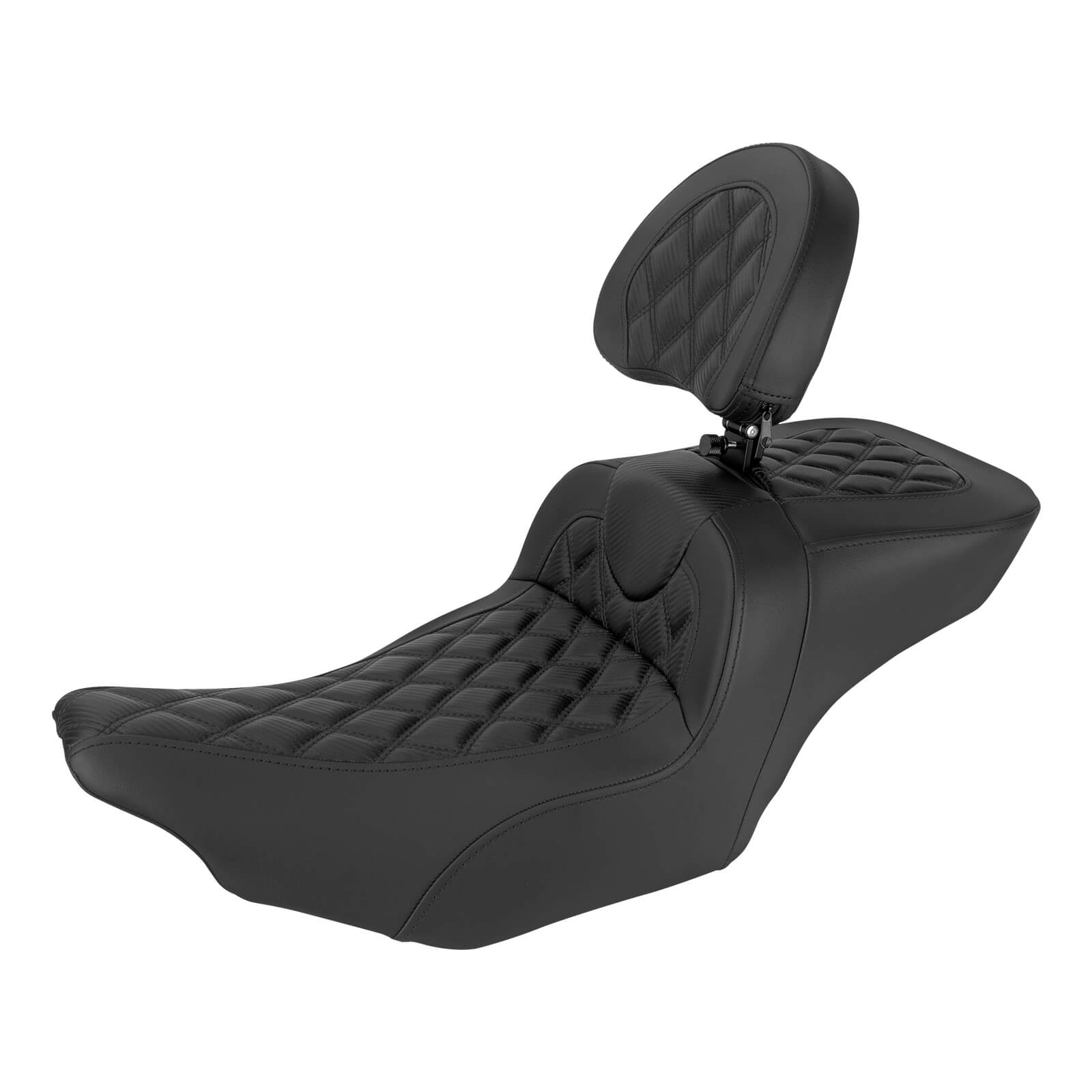 CB017101 mactions Black Diamond Stitched Two-Up Seat for harley